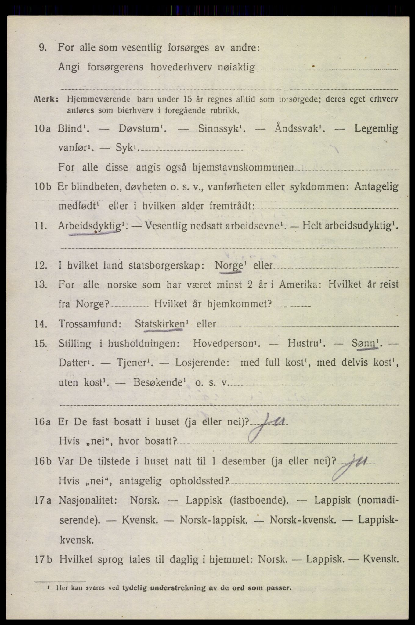 SAT, 1920 census for Værøy, 1920, p. 1002