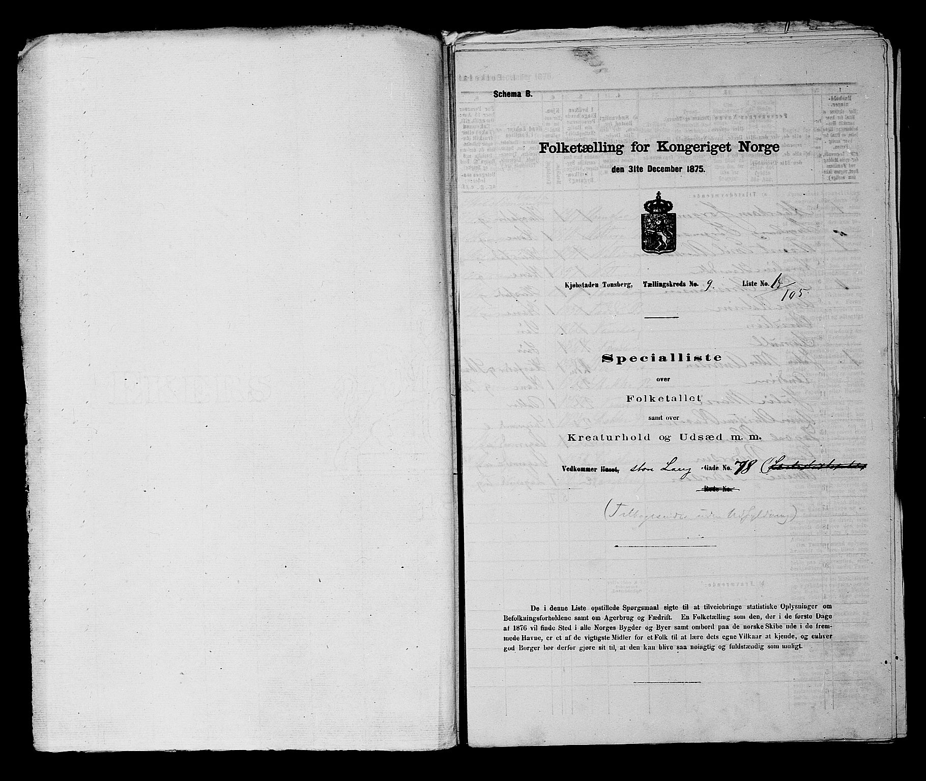 SAKO, 1875 census for 0705P Tønsberg, 1875, p. 268