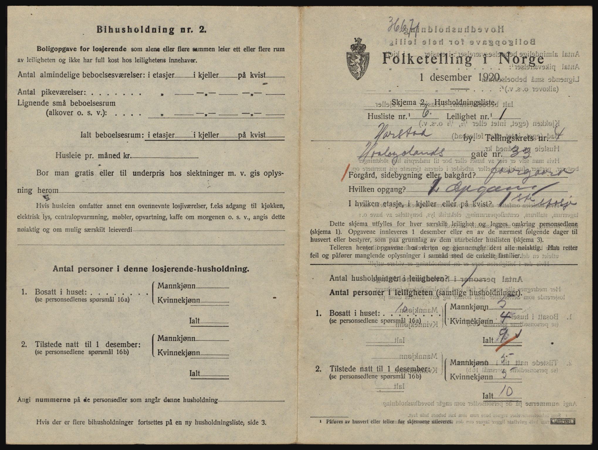 SATØ, 1920 census for Harstad, 1920, p. 1415