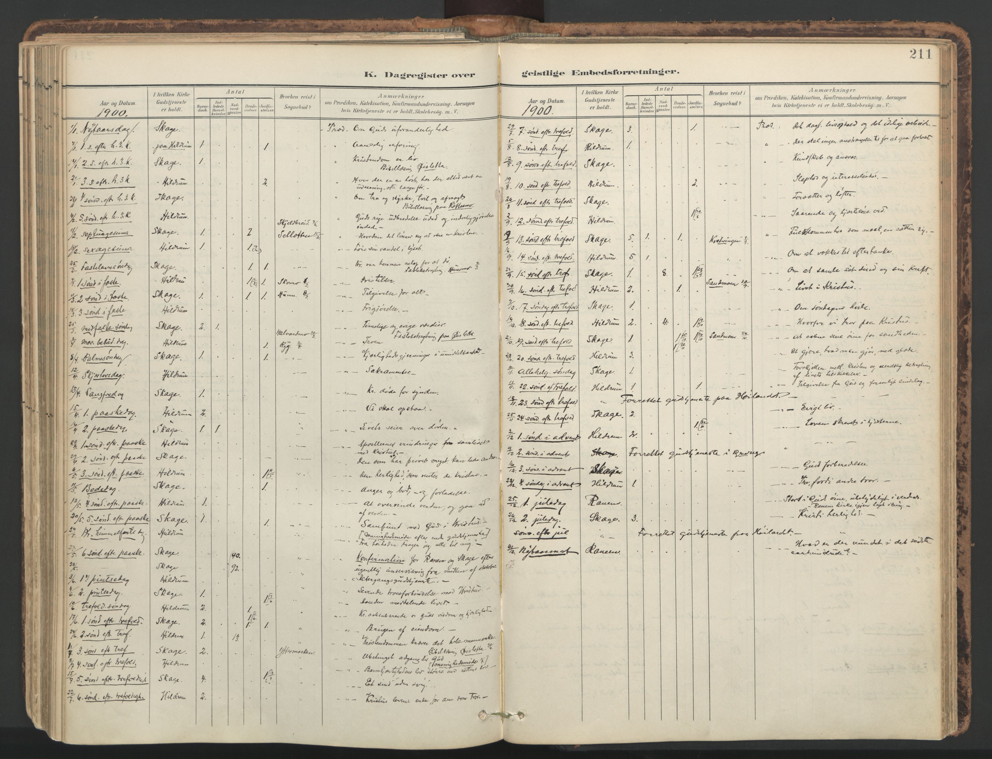Ministerialprotokoller, klokkerbøker og fødselsregistre - Nord-Trøndelag, SAT/A-1458/764/L0556: Parish register (official) no. 764A11, 1897-1924, p. 211