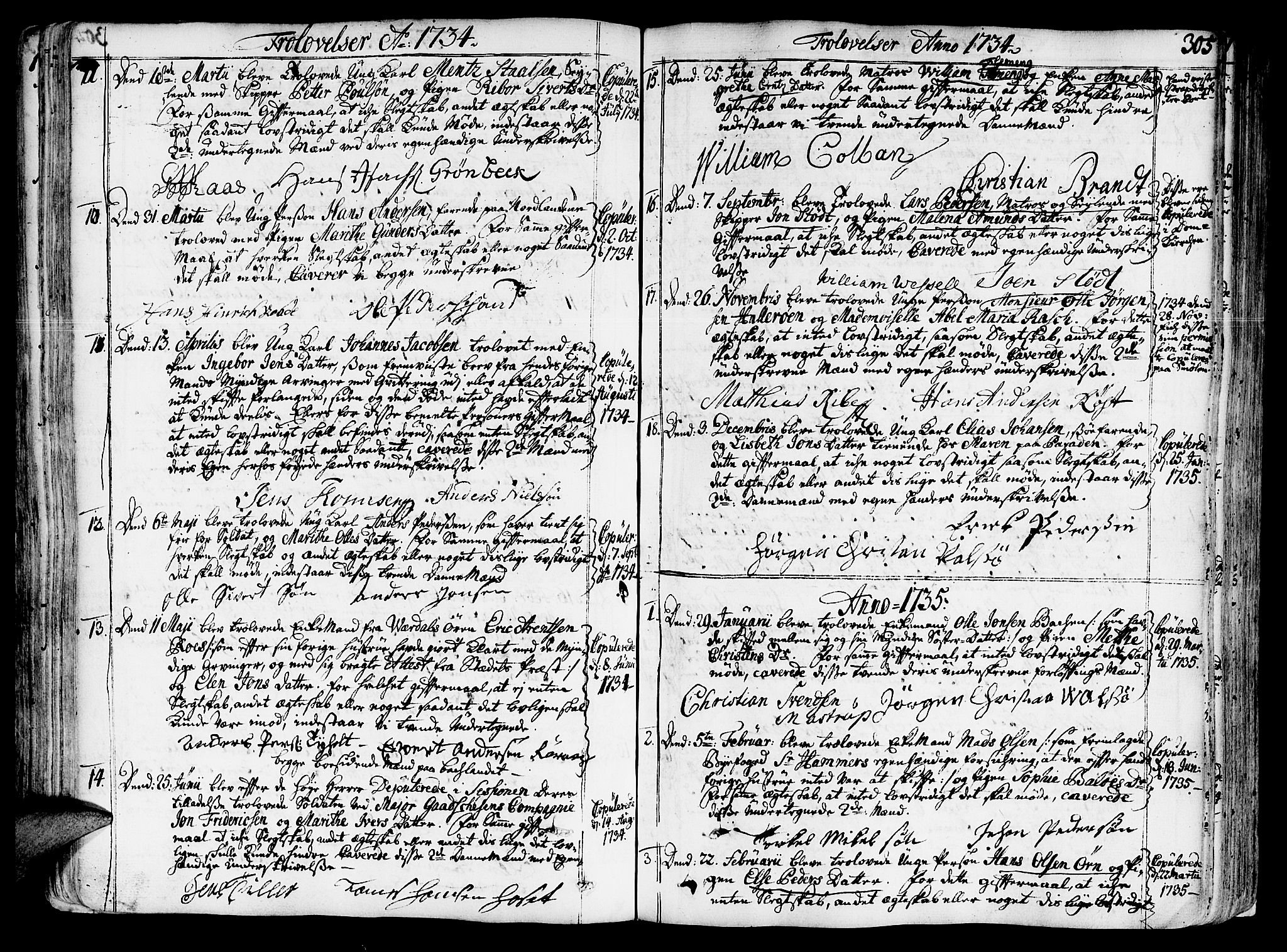 Ministerialprotokoller, klokkerbøker og fødselsregistre - Sør-Trøndelag, SAT/A-1456/602/L0103: Parish register (official) no. 602A01, 1732-1774, p. 305