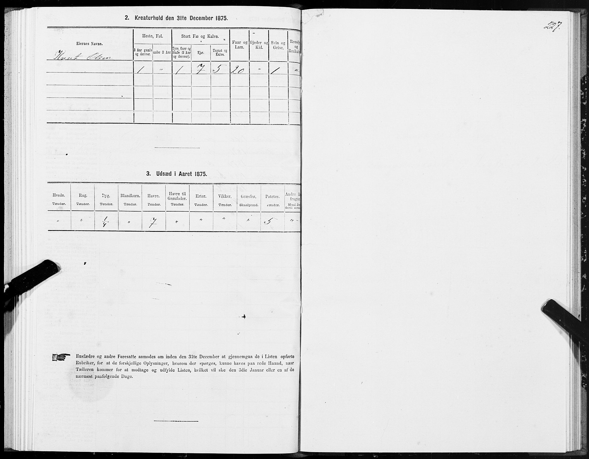 SAT, 1875 census for 1543P Nesset, 1875, p. 4227