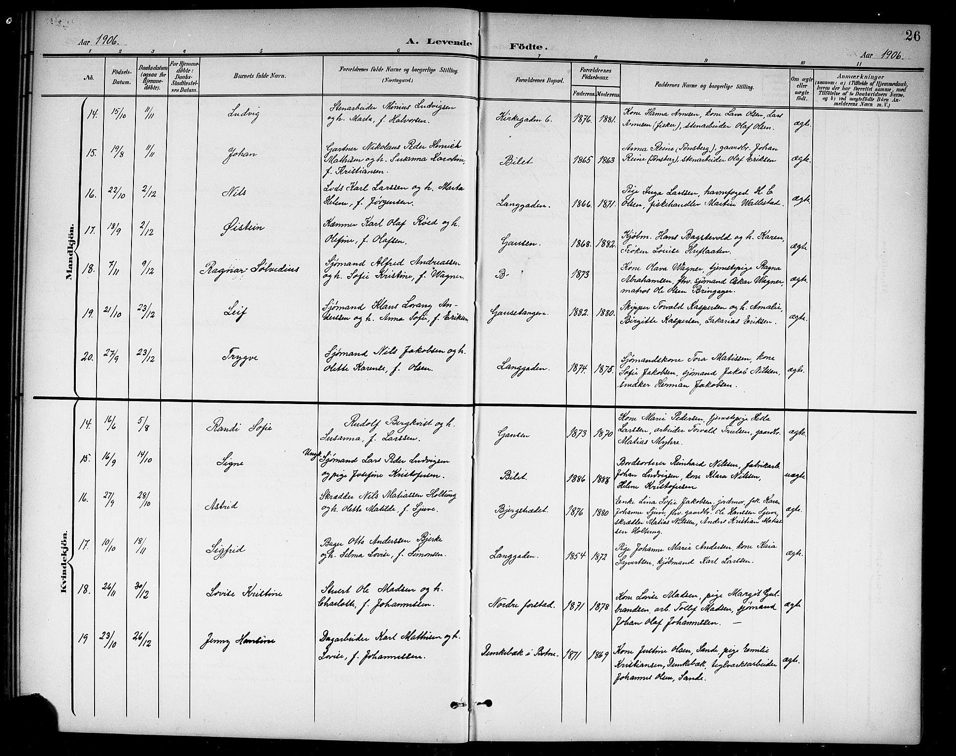 Holmestrand kirkebøker, AV/SAKO-A-346/G/Ga/L0006: Parish register (copy) no. 6, 1901-1923, p. 26