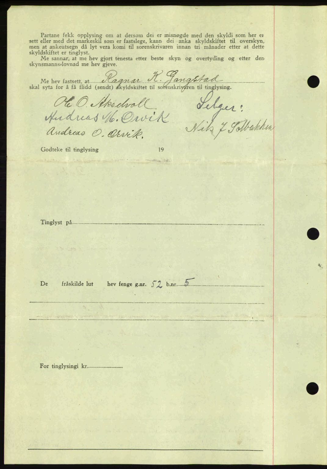 Romsdal sorenskriveri, AV/SAT-A-4149/1/2/2C: Mortgage book no. A15, 1943-1944, Diary no: : 268/1944