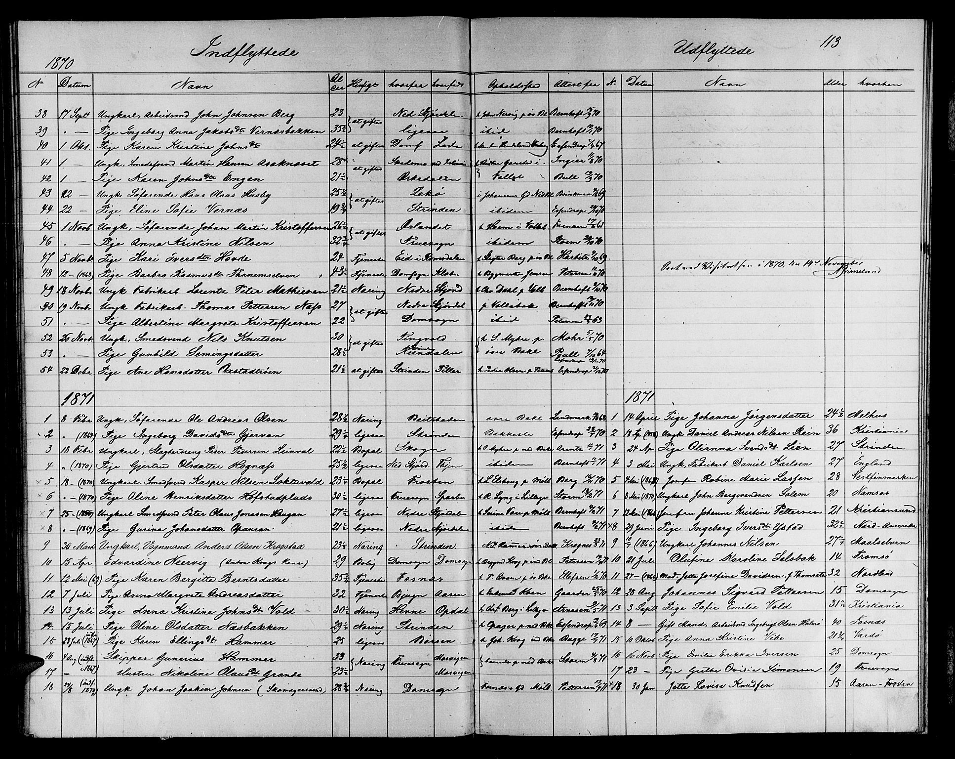 Ministerialprotokoller, klokkerbøker og fødselsregistre - Sør-Trøndelag, SAT/A-1456/604/L0221: Parish register (copy) no. 604C04, 1870-1885, p. 113