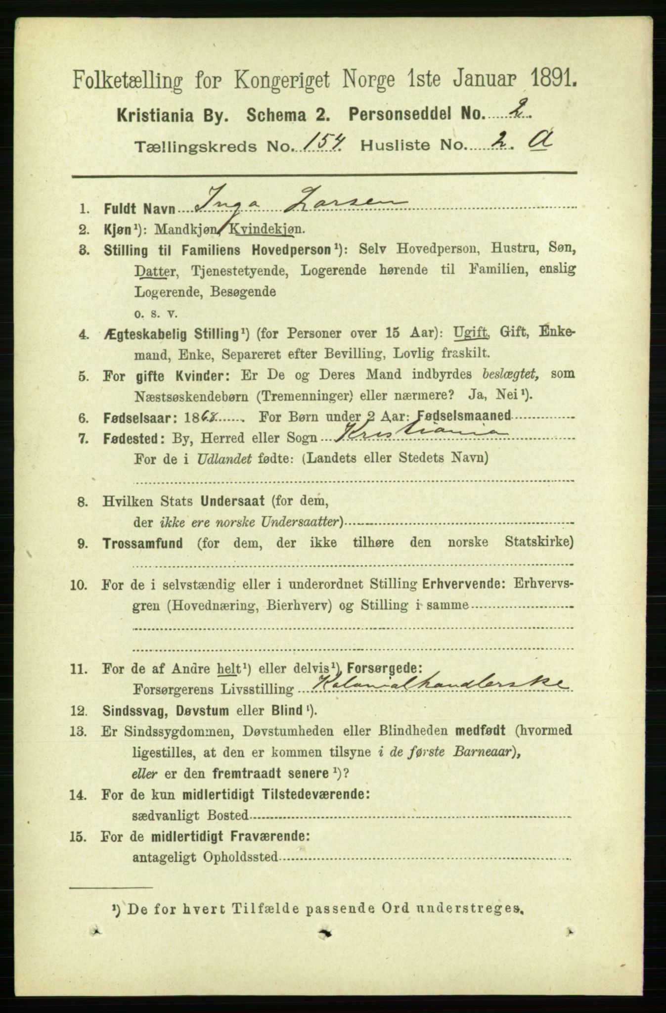 RA, 1891 census for 0301 Kristiania, 1891, p. 87427