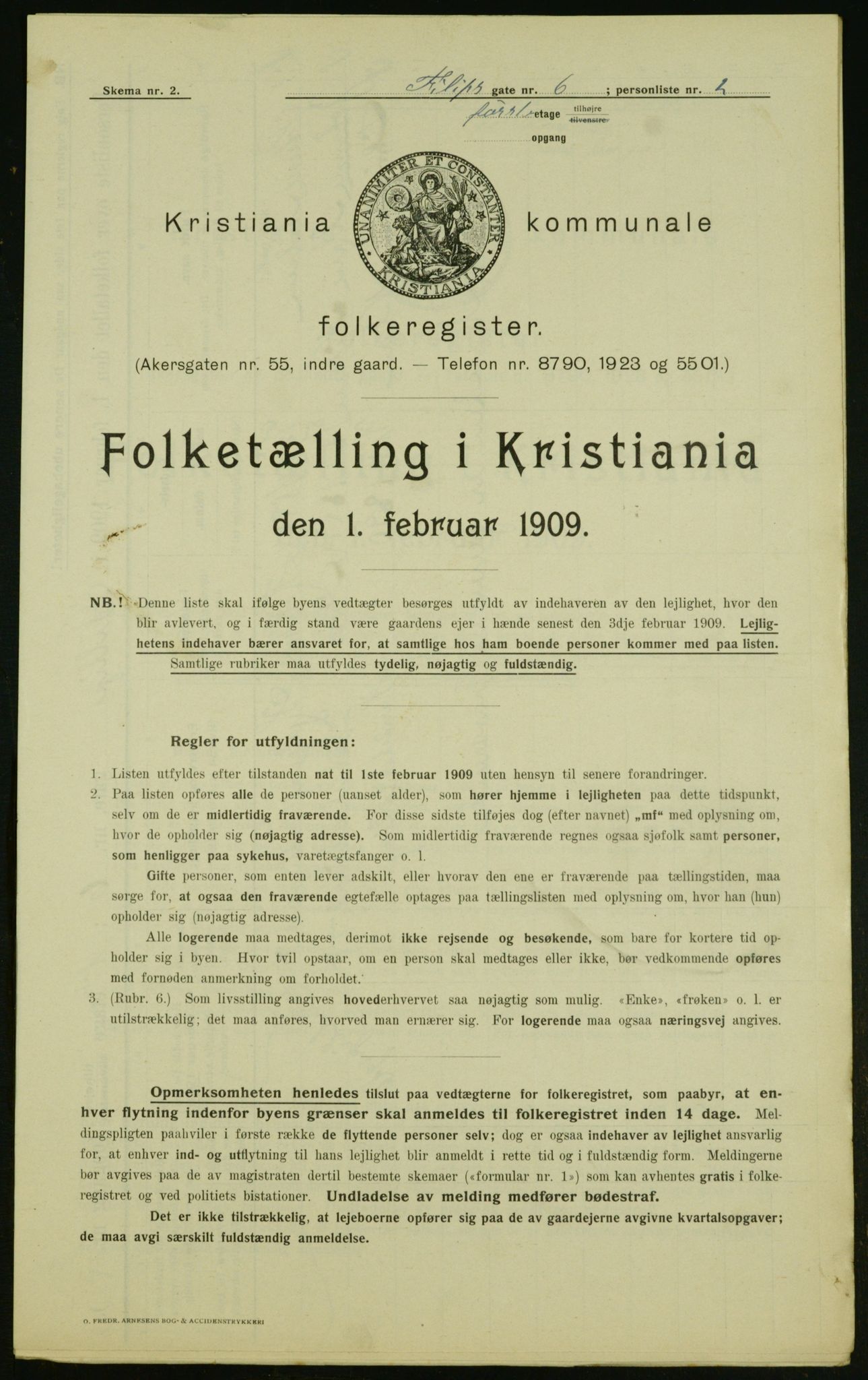 OBA, Municipal Census 1909 for Kristiania, 1909, p. 21906