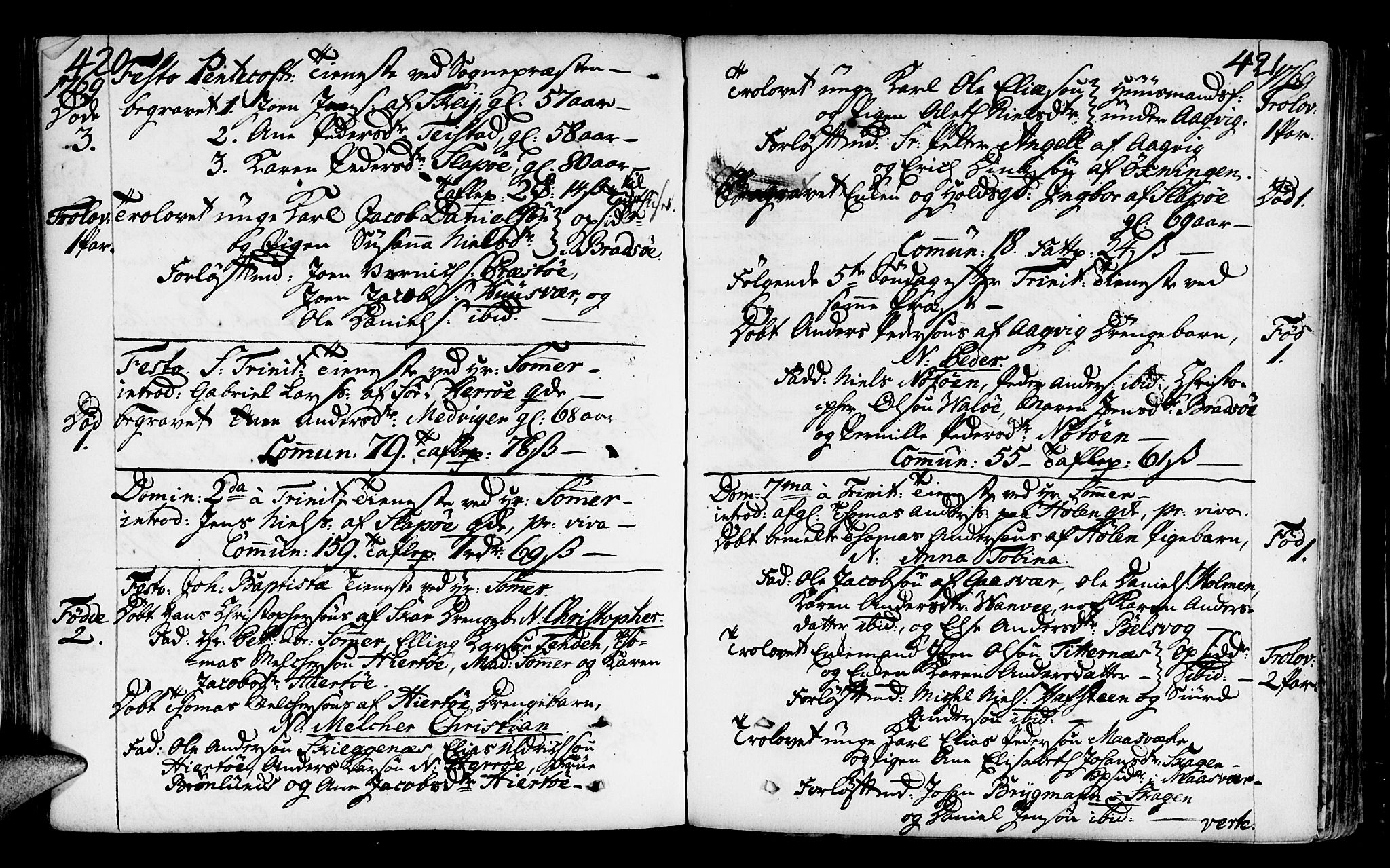 Ministerialprotokoller, klokkerbøker og fødselsregistre - Nordland, AV/SAT-A-1459/817/L0260: Parish register (official) no. 817A02 /2, 1768-1776, p. 420-421