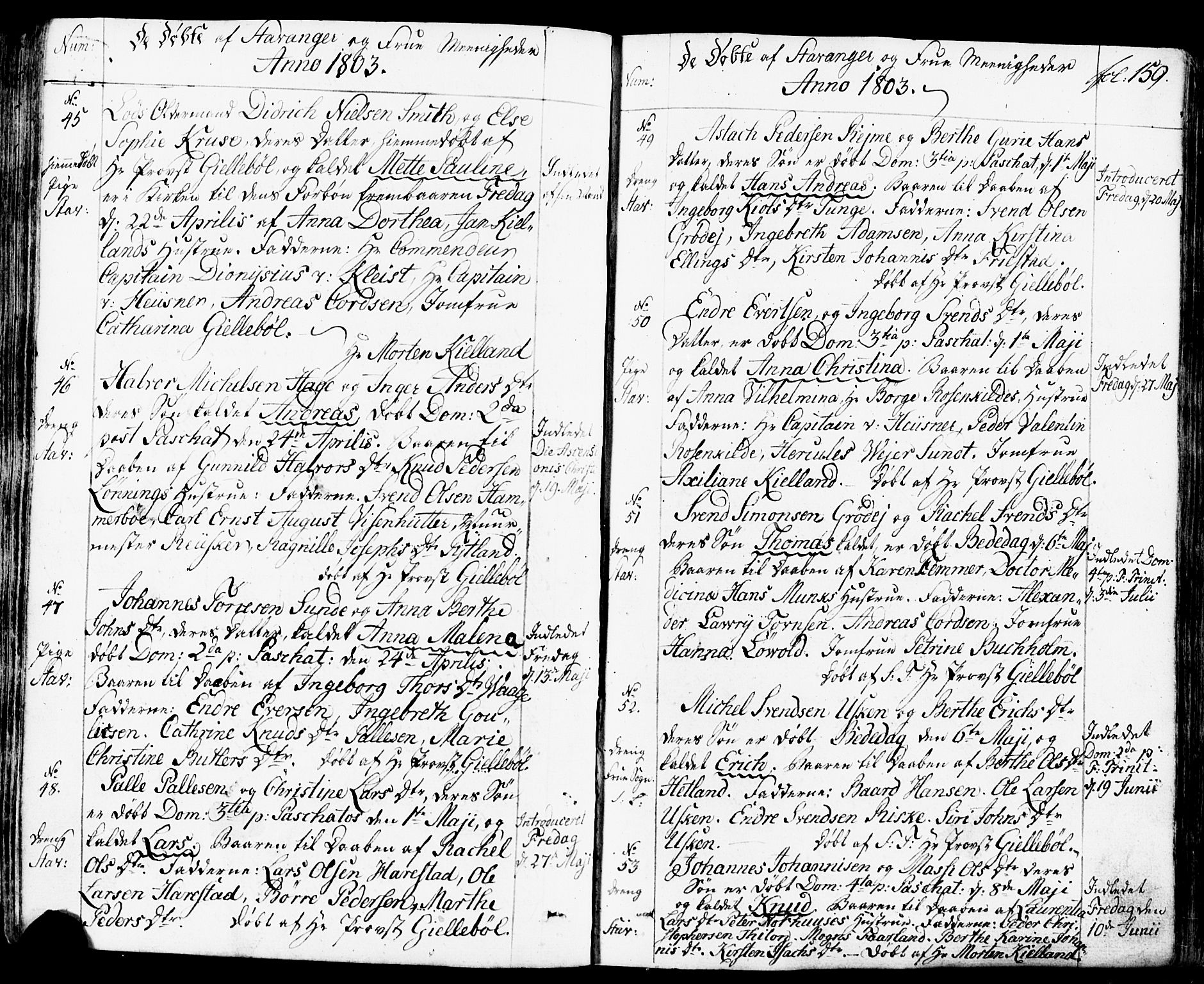 Domkirken sokneprestkontor, SAST/A-101812/001/30/30BB/L0007: Parish register (copy) no. B 7, 1791-1813, p. 159