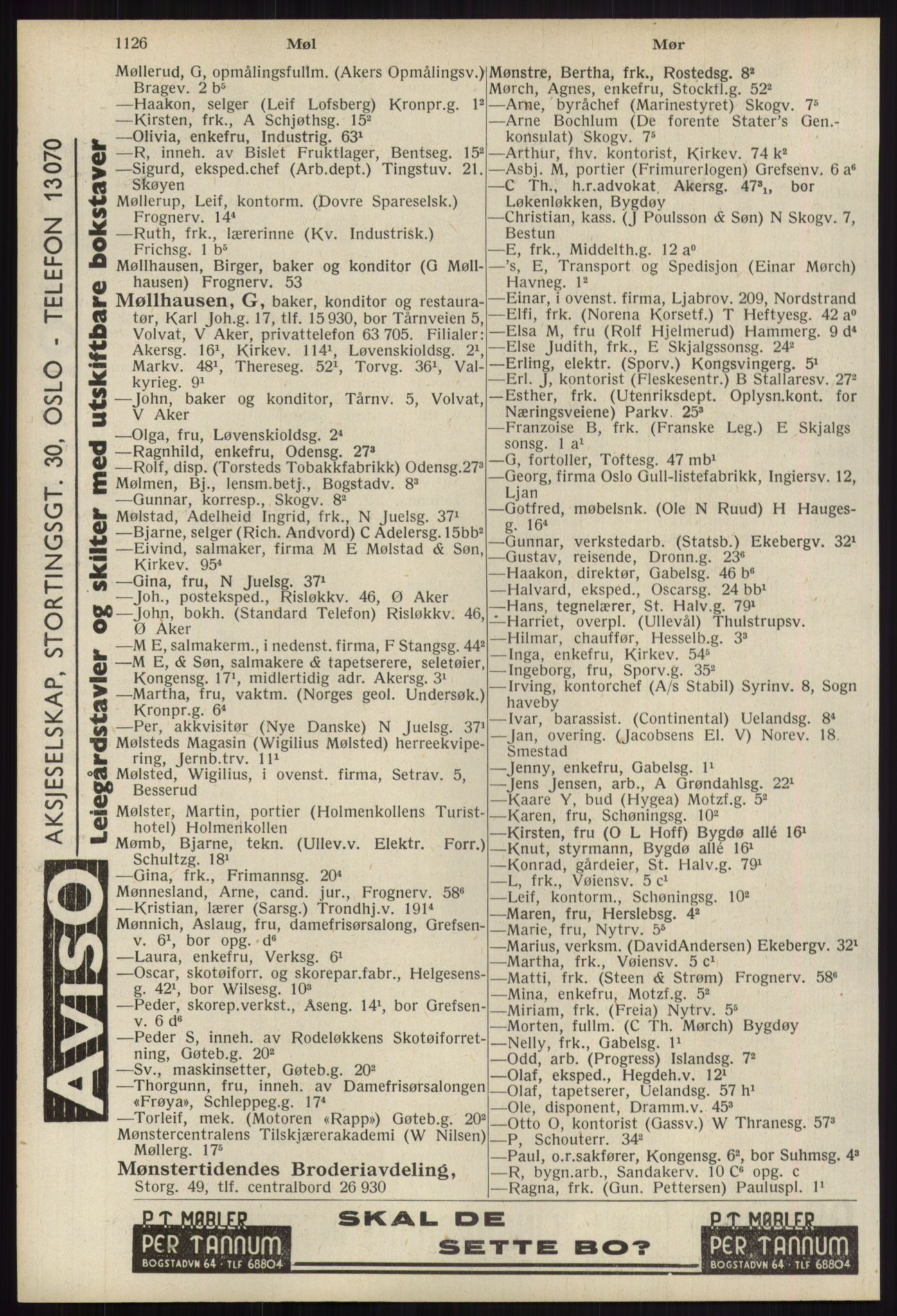 Kristiania/Oslo adressebok, PUBL/-, 1939, p. 1126