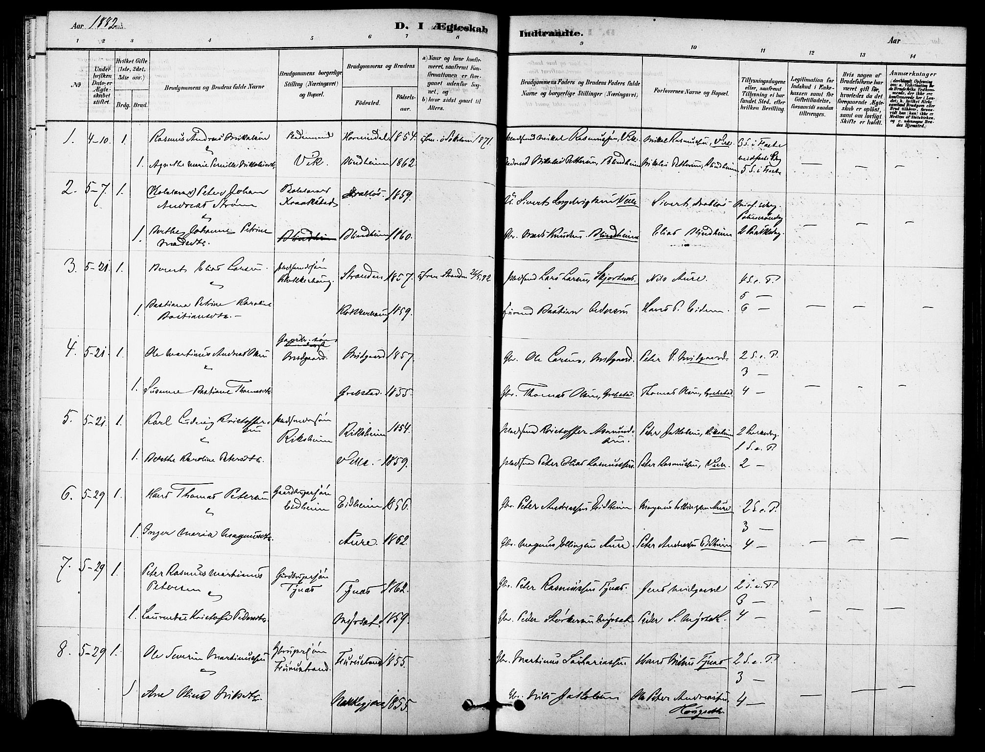 Ministerialprotokoller, klokkerbøker og fødselsregistre - Møre og Romsdal, AV/SAT-A-1454/523/L0334: Parish register (official) no. 523A01, 1878-1891