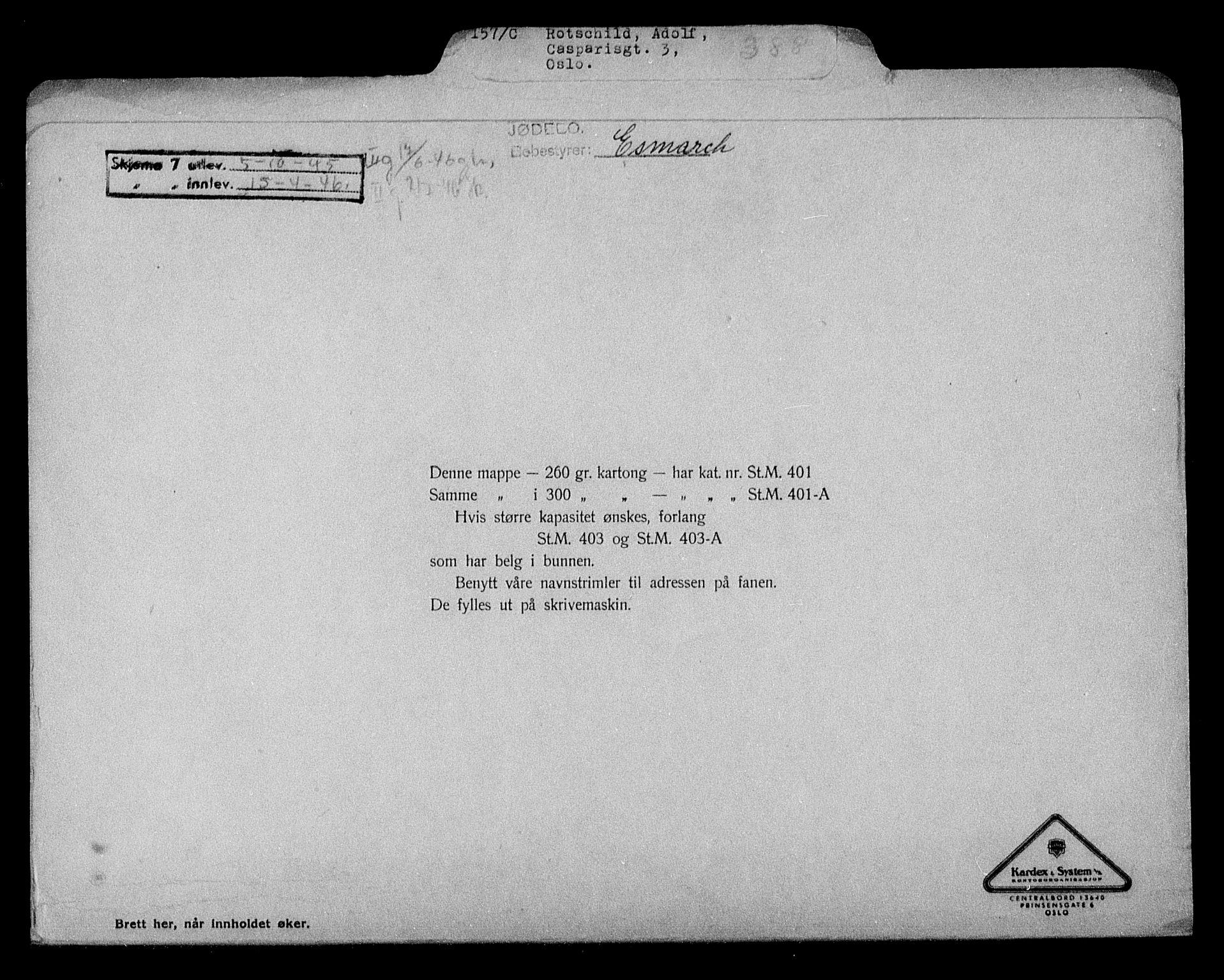 Justisdepartementet, Tilbakeføringskontoret for inndratte formuer, RA/S-1564/H/Hc/Hcc/L0974: --, 1945-1947, p. 304