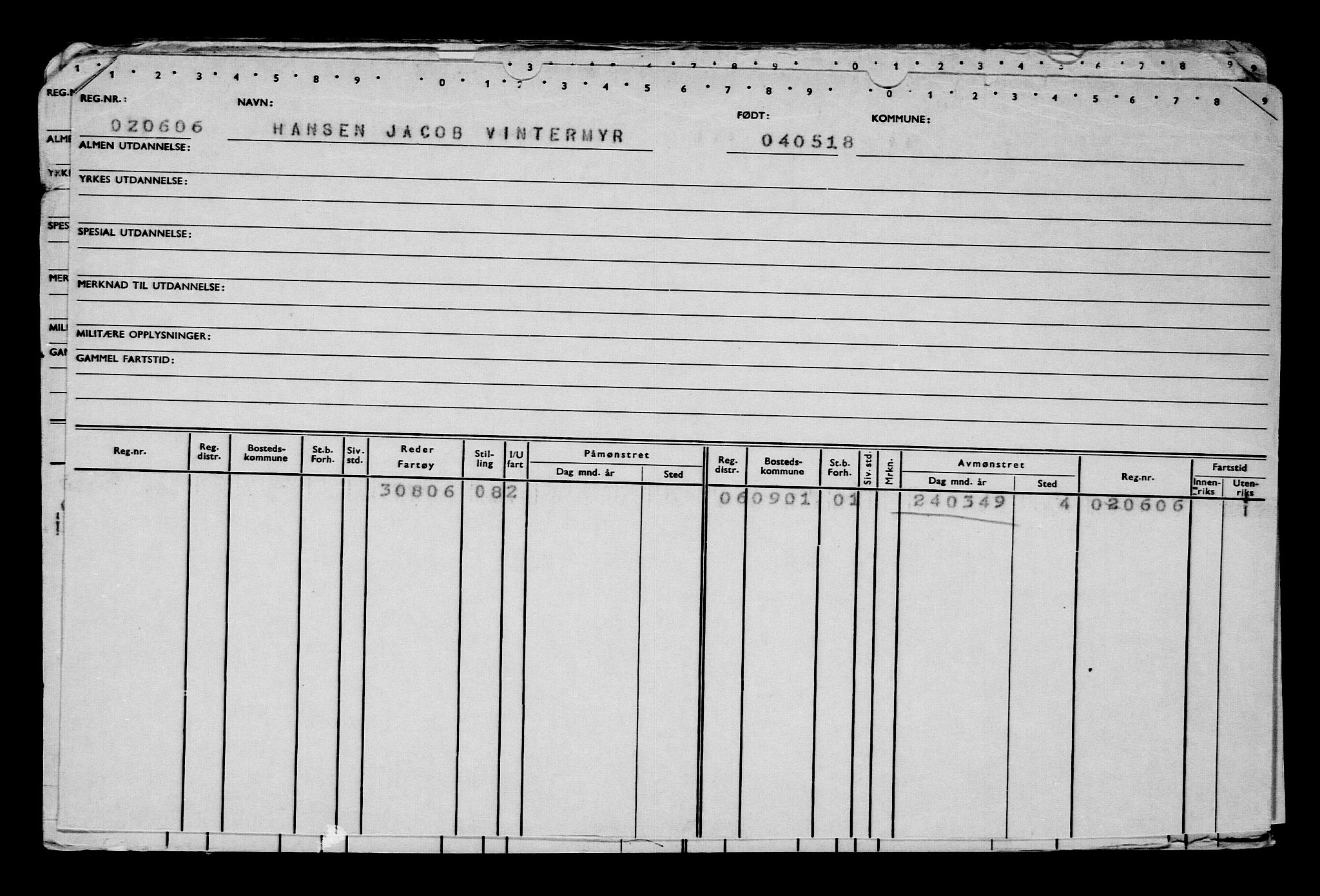 Direktoratet for sjømenn, AV/RA-S-3545/G/Gb/L0158: Hovedkort, 1918, p. 82