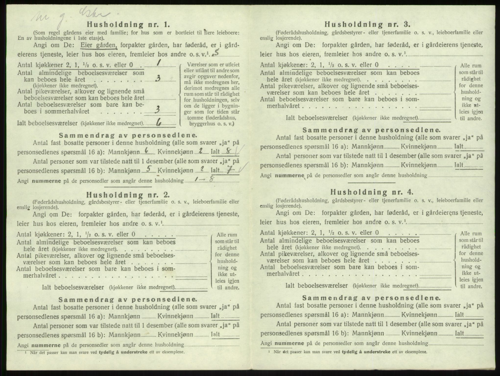 SAB, 1920 census for Hyllestad, 1920, p. 679