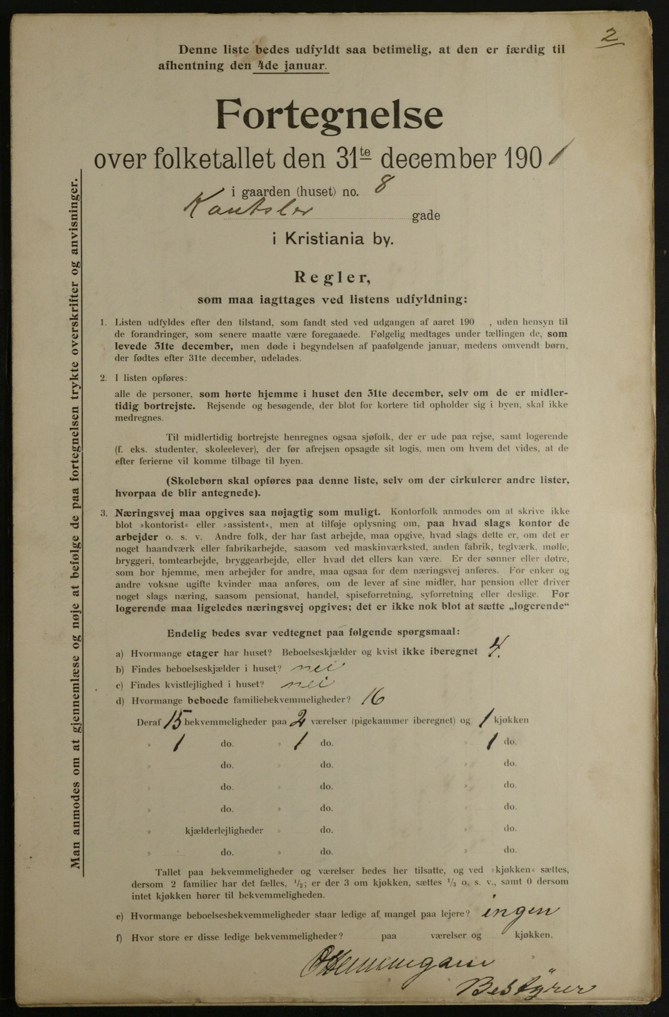 OBA, Municipal Census 1901 for Kristiania, 1901, p. 7501