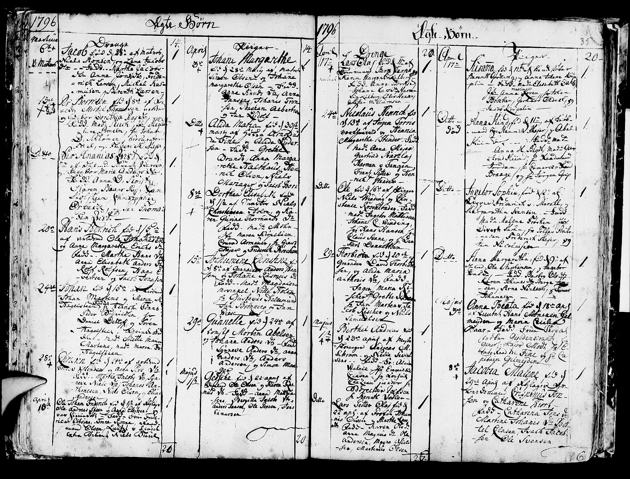 Korskirken sokneprestembete, SAB/A-76101/H/Haa/L0006: Parish register (official) no. A 6, 1790-1820, p. 35