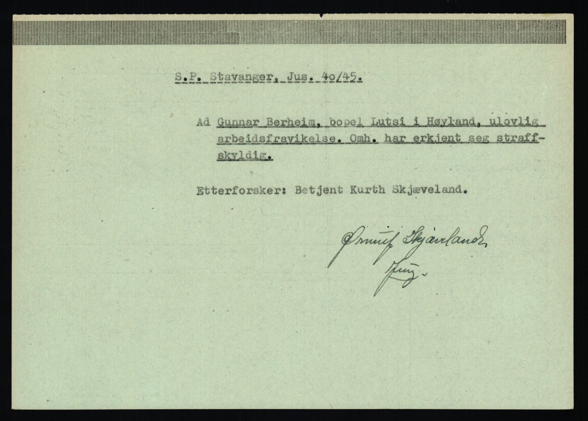 Statspolitiet - Hovedkontoret / Osloavdelingen, AV/RA-S-1329/C/Ca/L0002: Arneberg - Brand, 1943-1945, p. 2924