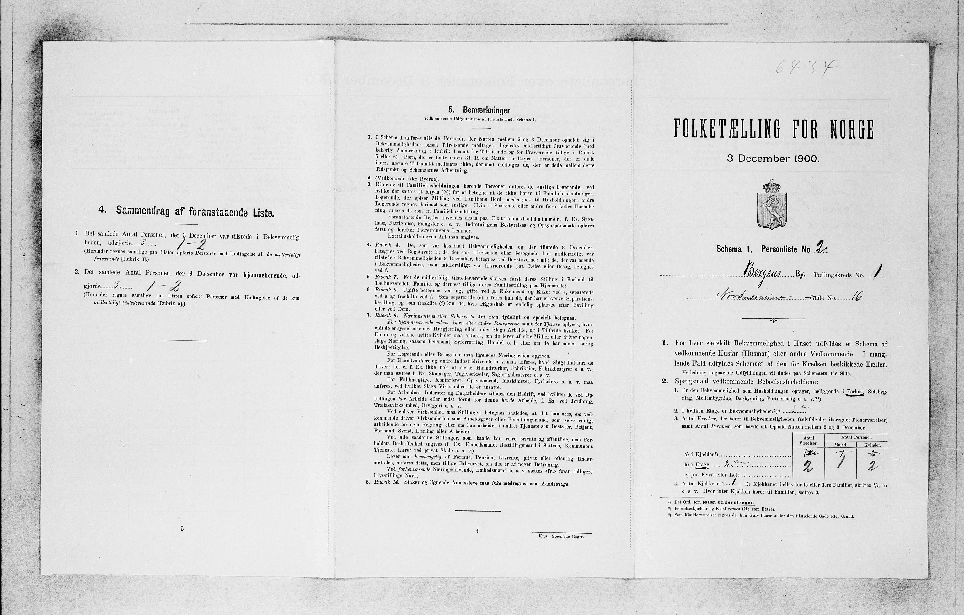 SAB, 1900 census for Bergen, 1900, p. 408