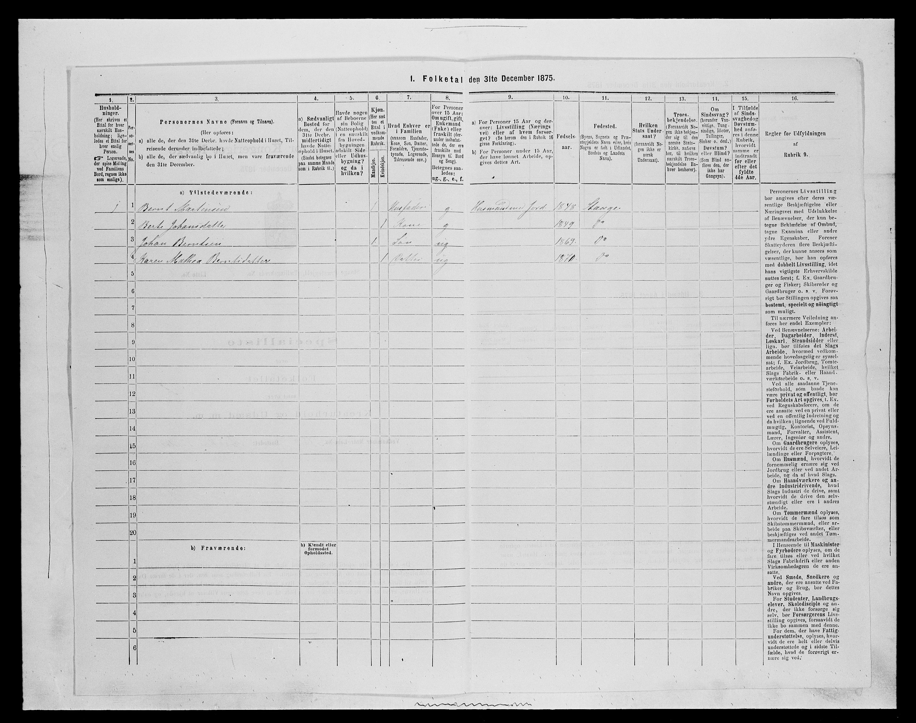 SAH, 1875 census for 0417P Stange, 1875, p. 1118