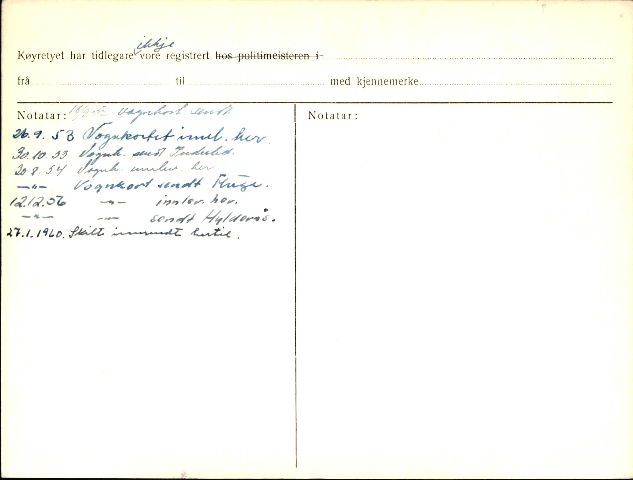 Statens vegvesen, Sogn og Fjordane vegkontor, AV/SAB-A-5301/4/F/L0003: Registerkort utmeldte Fjordane S1000-2499, 1930-1961, p. 101