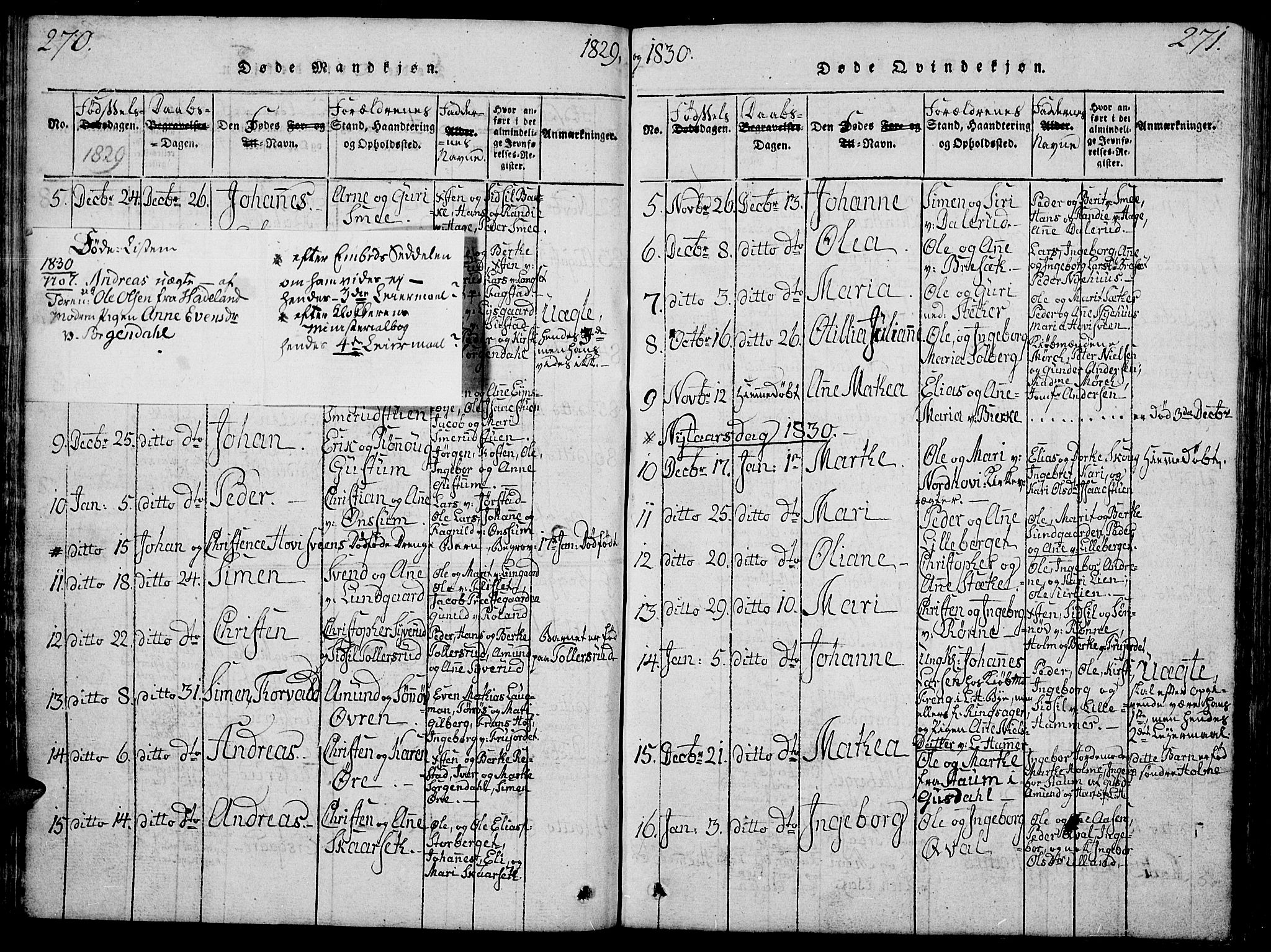 Fåberg prestekontor, AV/SAH-PREST-086/H/Ha/Hab/L0004: Parish register (copy) no. 4, 1818-1837, p. 270-271