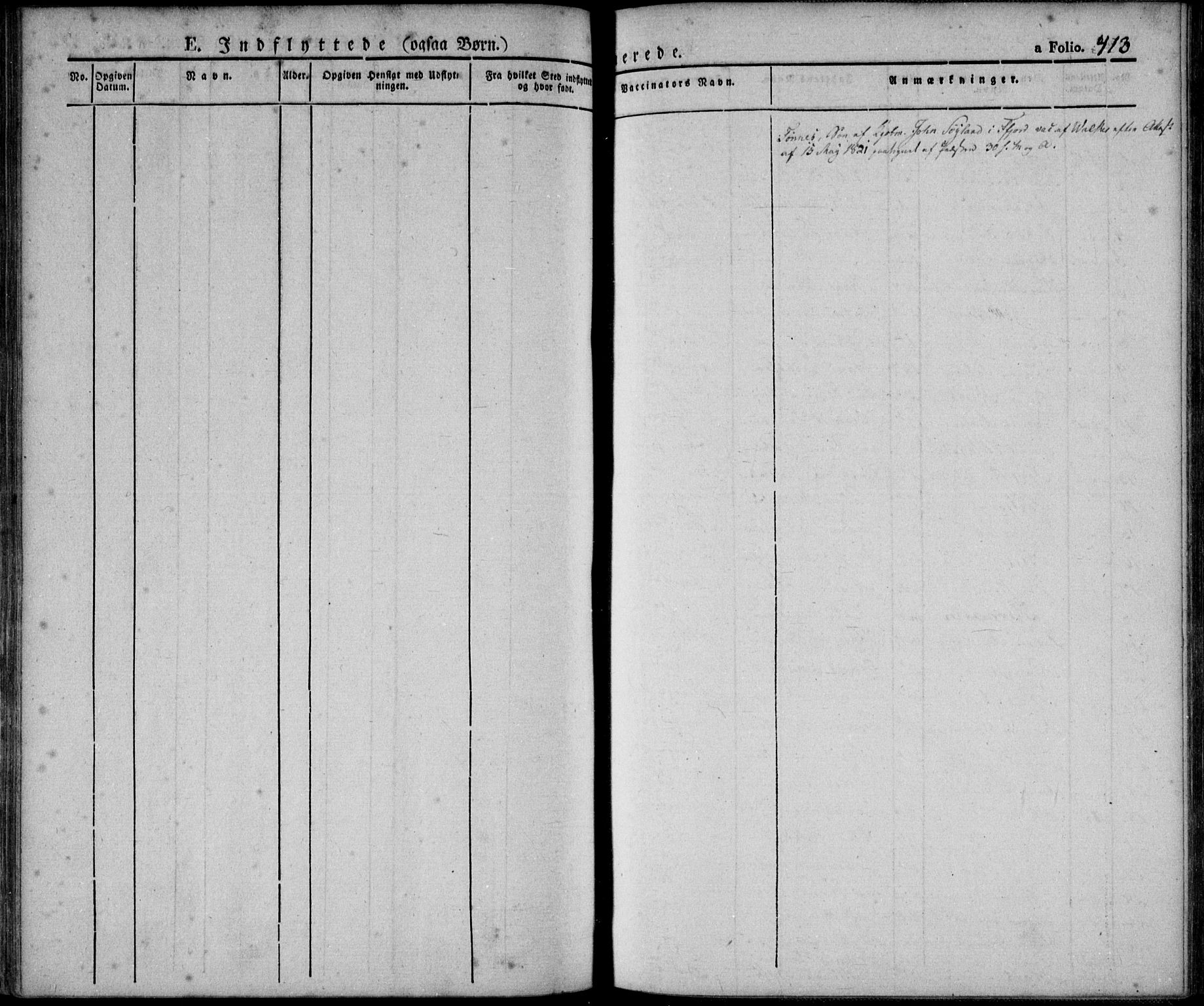 Flekkefjord sokneprestkontor, AV/SAK-1111-0012/F/Fa/Fac/L0003: Parish register (official) no. A 3, 1826-1841, p. 413