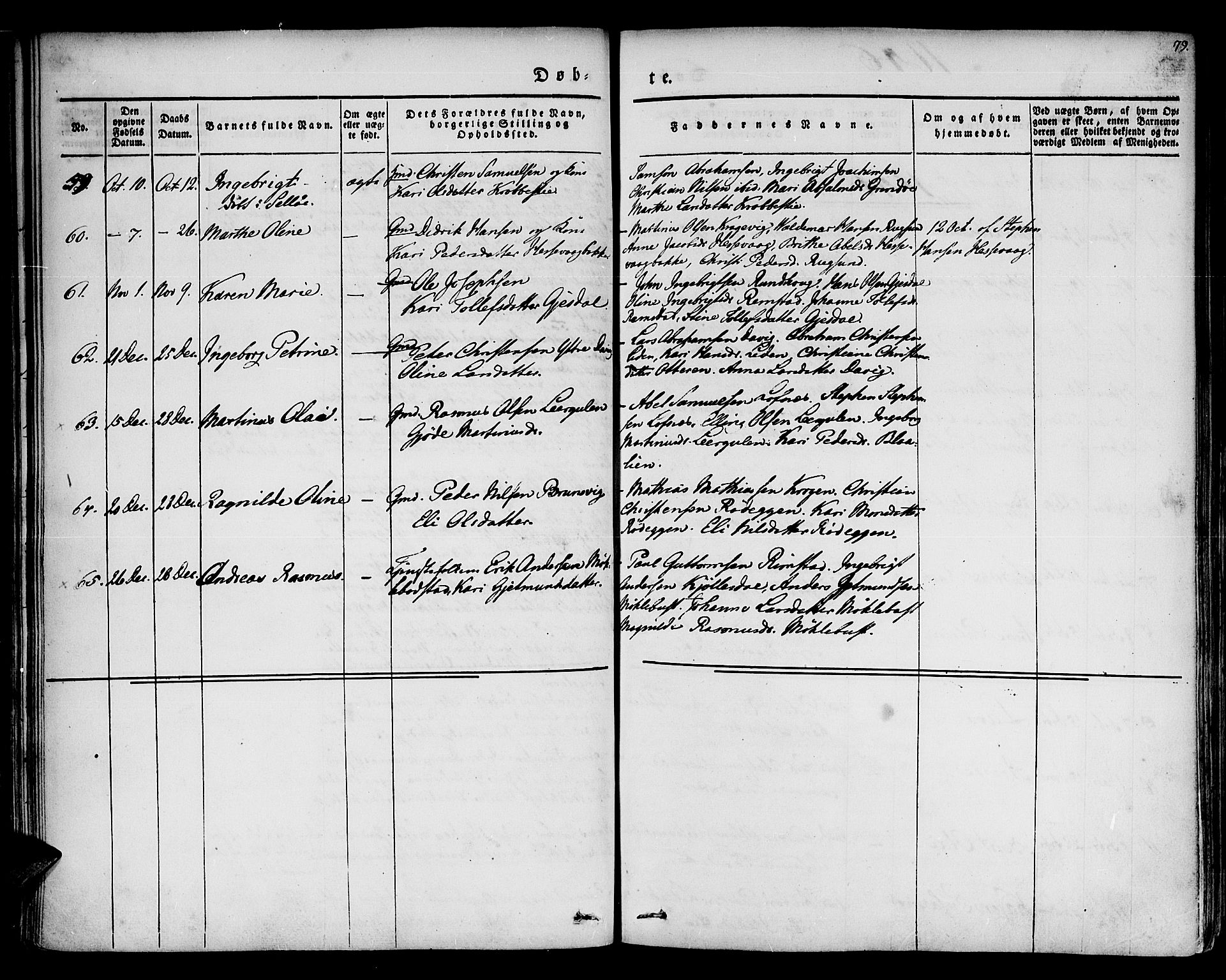 Davik sokneprestembete, AV/SAB-A-79701/H/Haa/Haaa/L0004: Parish register (official) no. A 4, 1830-1849, p. 79