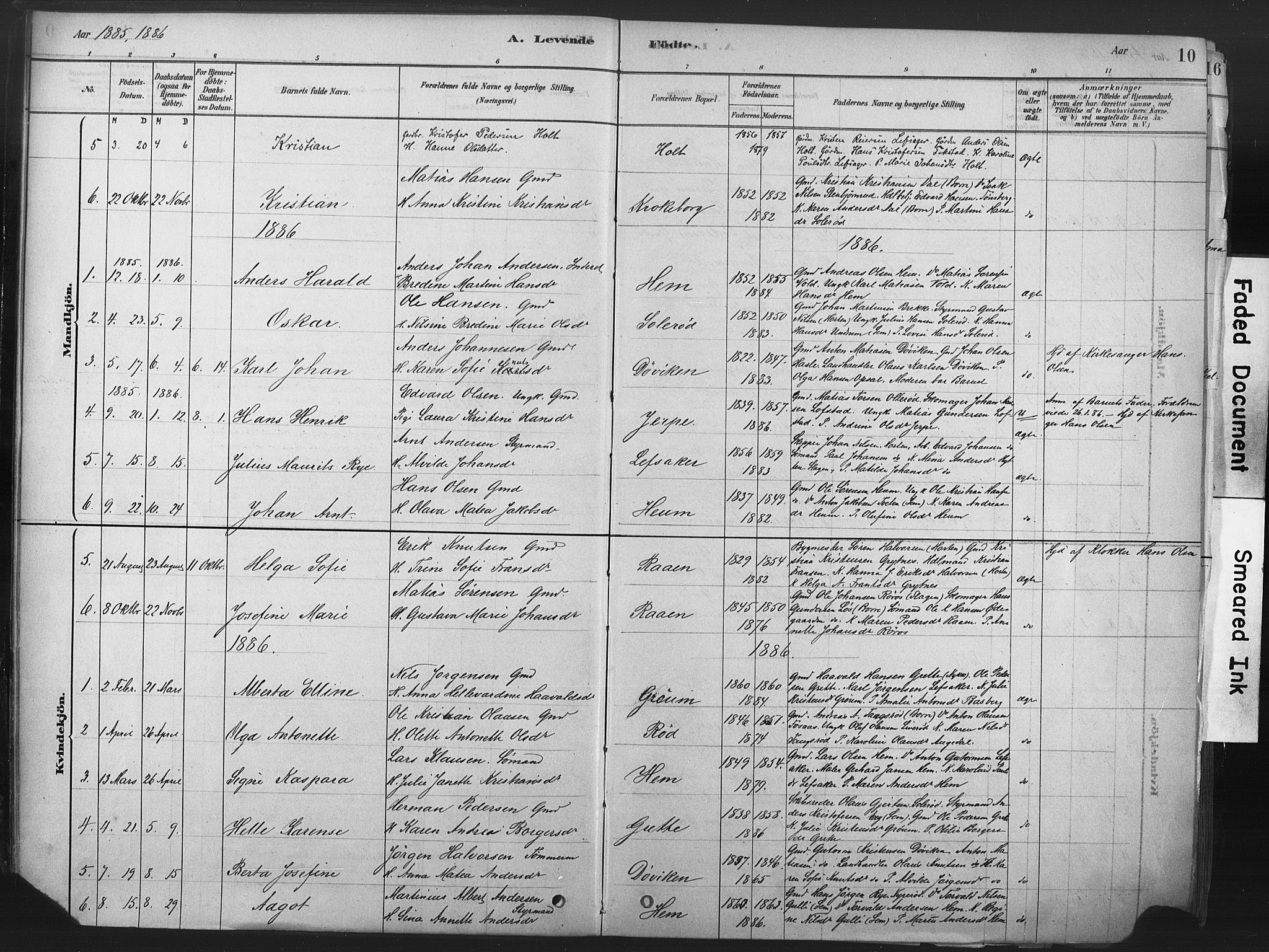 Våle kirkebøker, AV/SAKO-A-334/F/Fb/L0002: Parish register (official) no. II 2, 1878-1907, p. 10