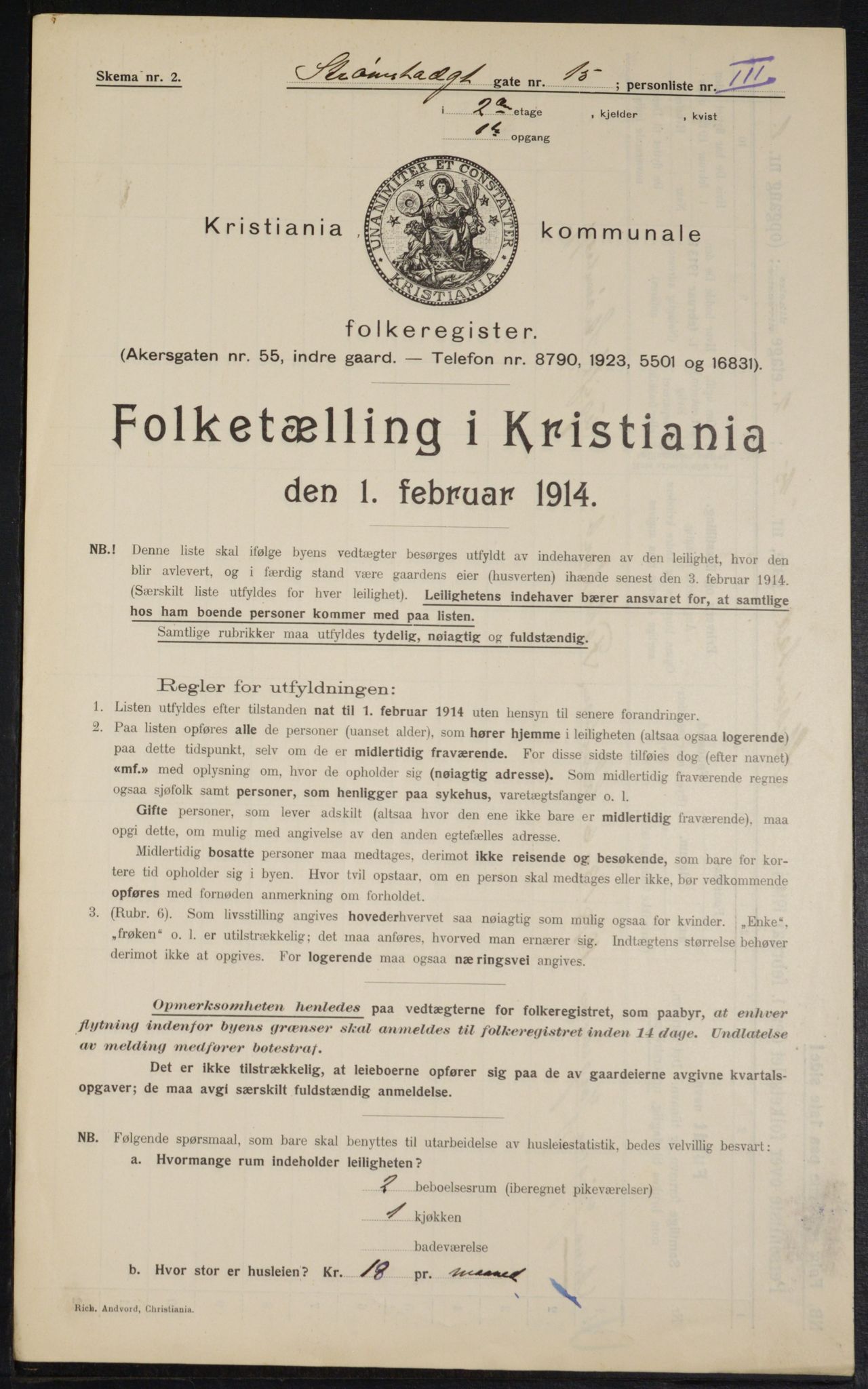 OBA, Municipal Census 1914 for Kristiania, 1914, p. 104625