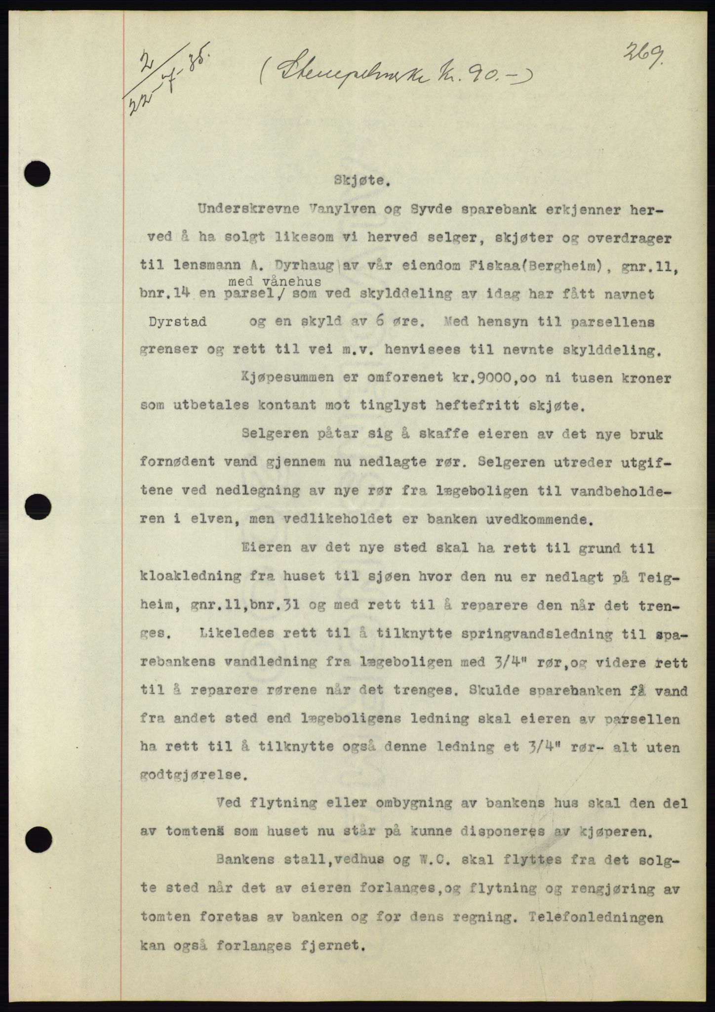 Søre Sunnmøre sorenskriveri, AV/SAT-A-4122/1/2/2C/L0059: Mortgage book no. 53, 1935-1935, Deed date: 22.07.1935