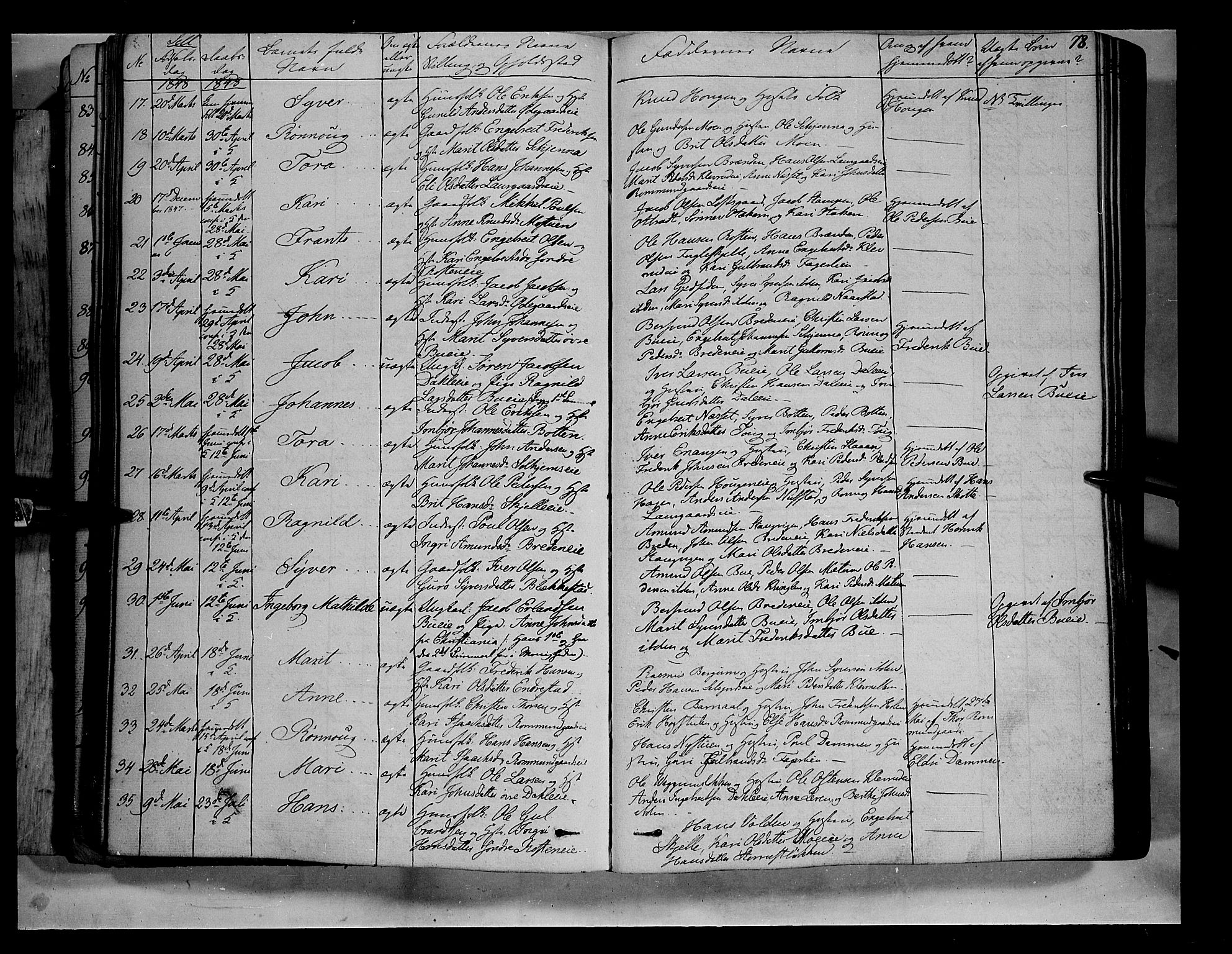 Vågå prestekontor, AV/SAH-PREST-076/H/Ha/Haa/L0005: Parish register (official) no. 5 /3, 1842-1856, p. 78