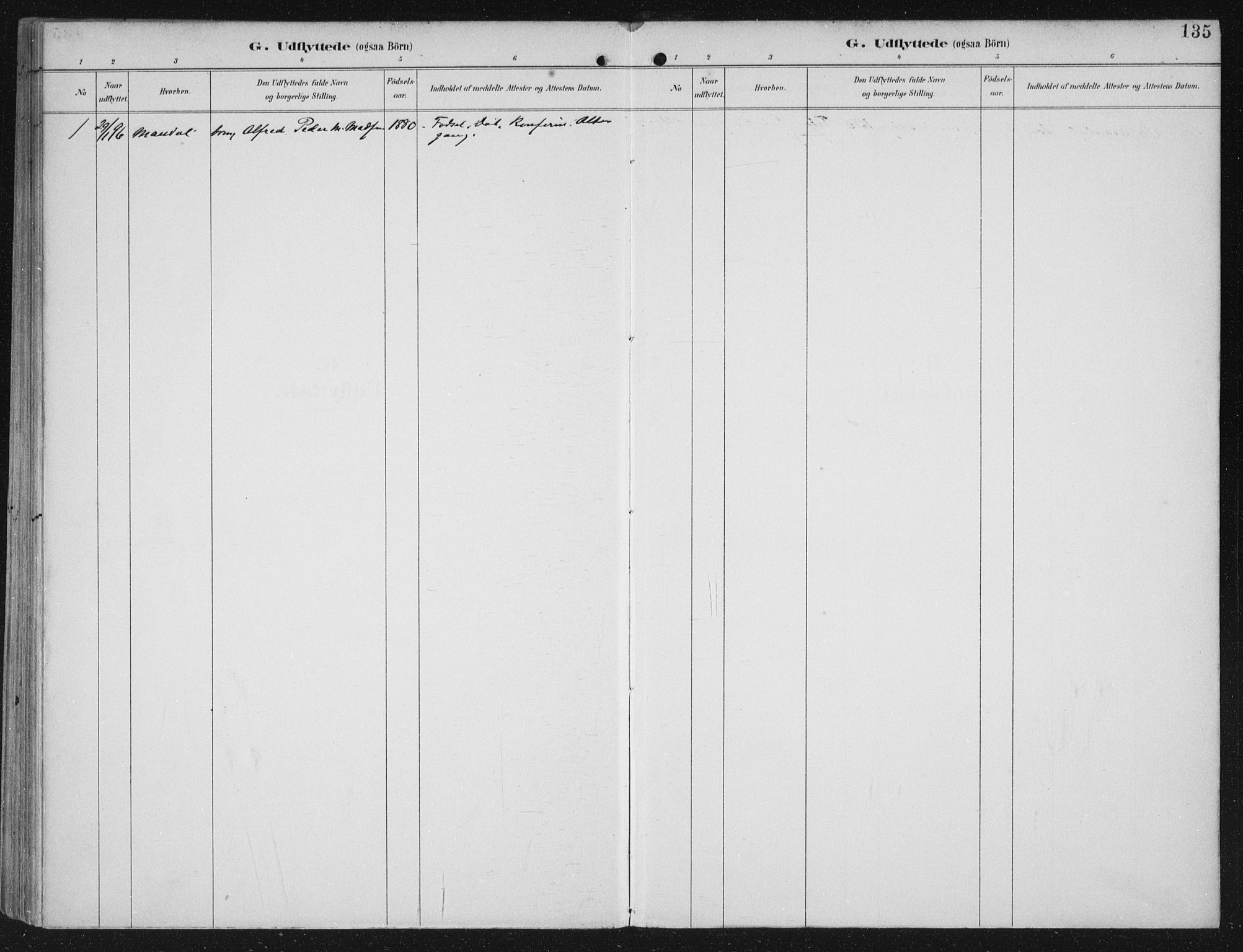 Kinn sokneprestembete, SAB/A-80801/H/Haa/Haac/L0002: Parish register (official) no. C 2, 1895-1916, p. 135