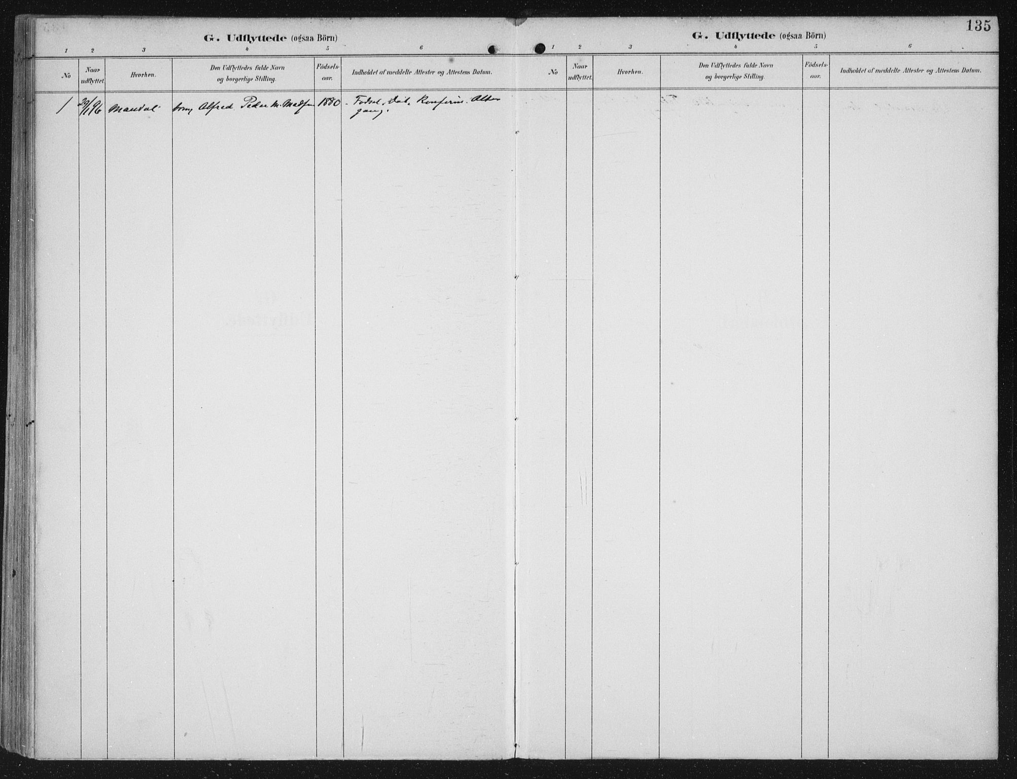 Kinn sokneprestembete, AV/SAB-A-80801/H/Haa/Haac/L0002: Parish register (official) no. C 2, 1895-1916, p. 135