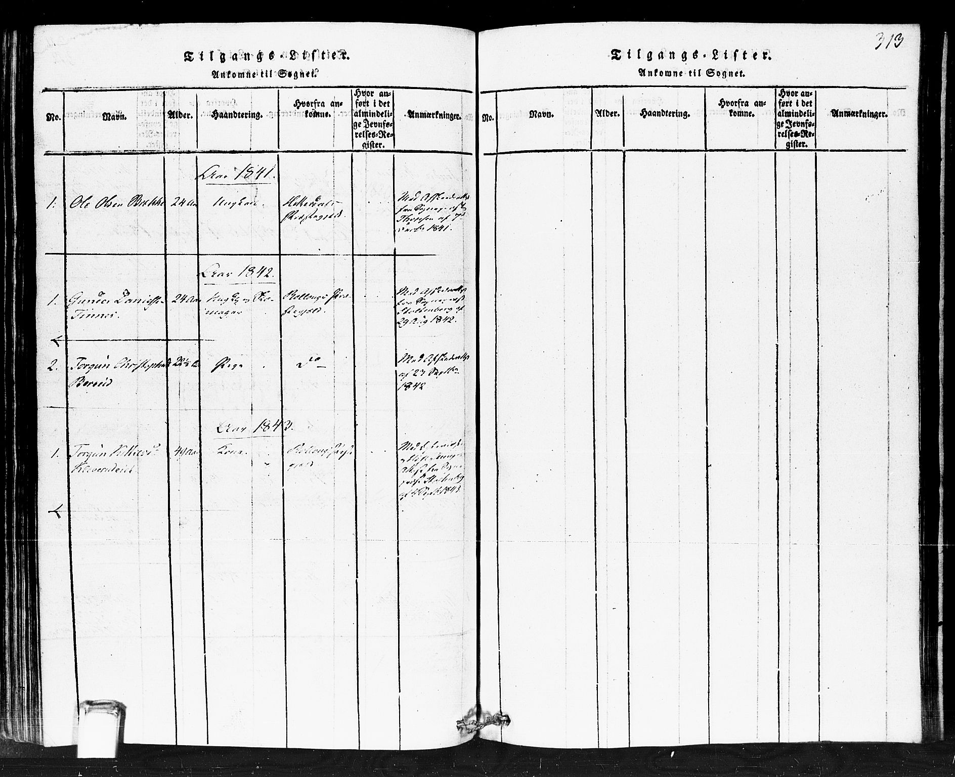 Gransherad kirkebøker, SAKO/A-267/F/Fb/L0002: Parish register (official) no. II 2, 1815-1843, p. 313