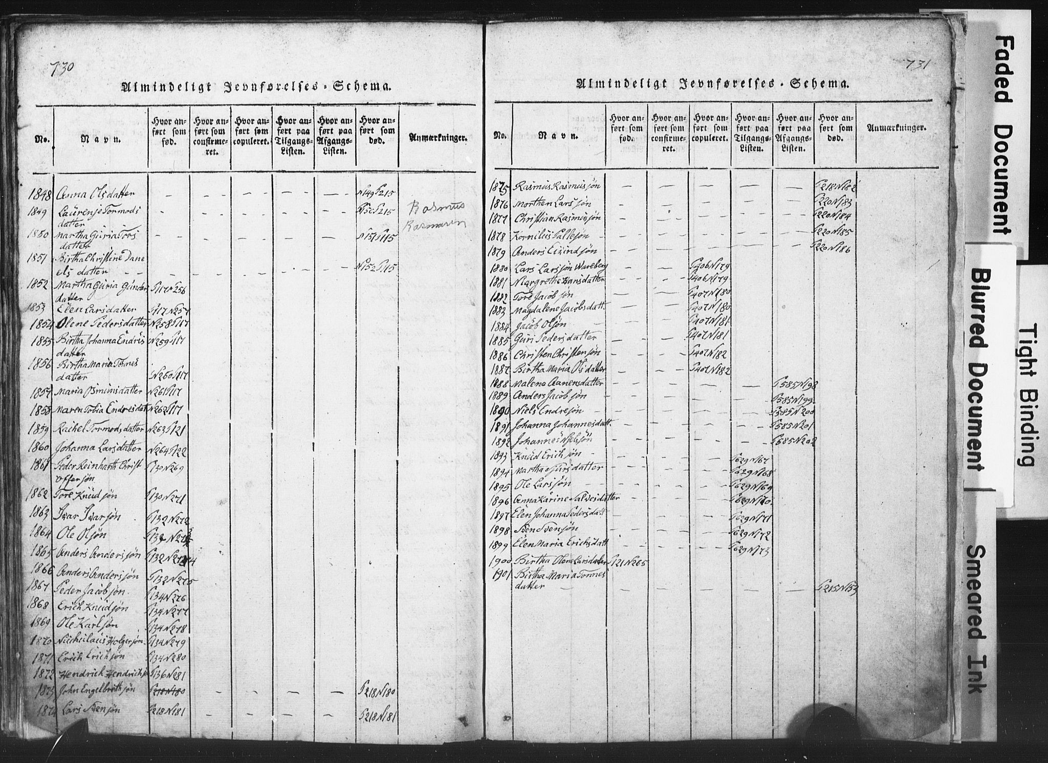 Rennesøy sokneprestkontor, SAST/A -101827/H/Ha/Hab/L0001: Parish register (copy) no. B 1, 1816-1841, p. 730-731