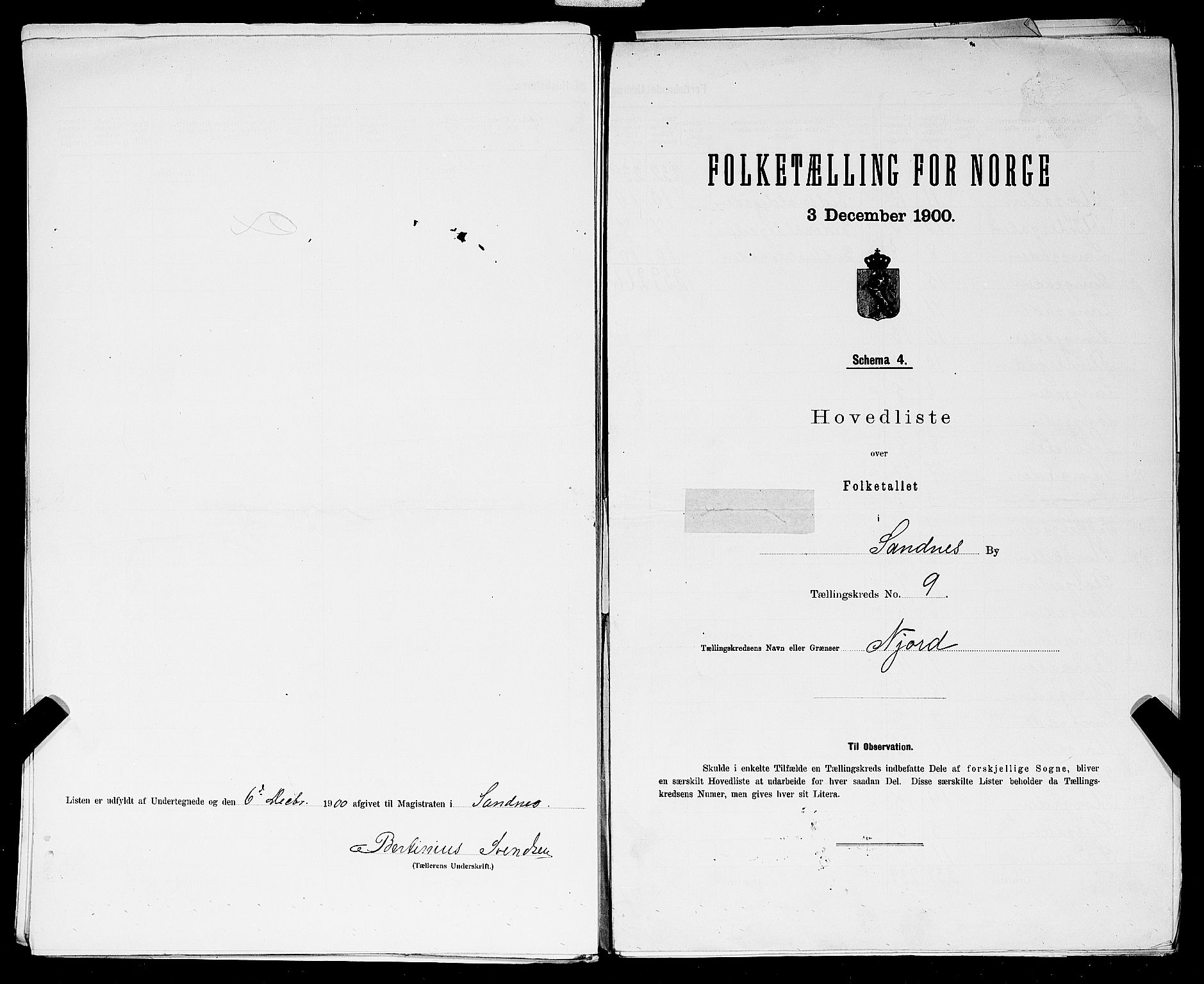 SAST, 1900 census for Sandnes, 1900, p. 33