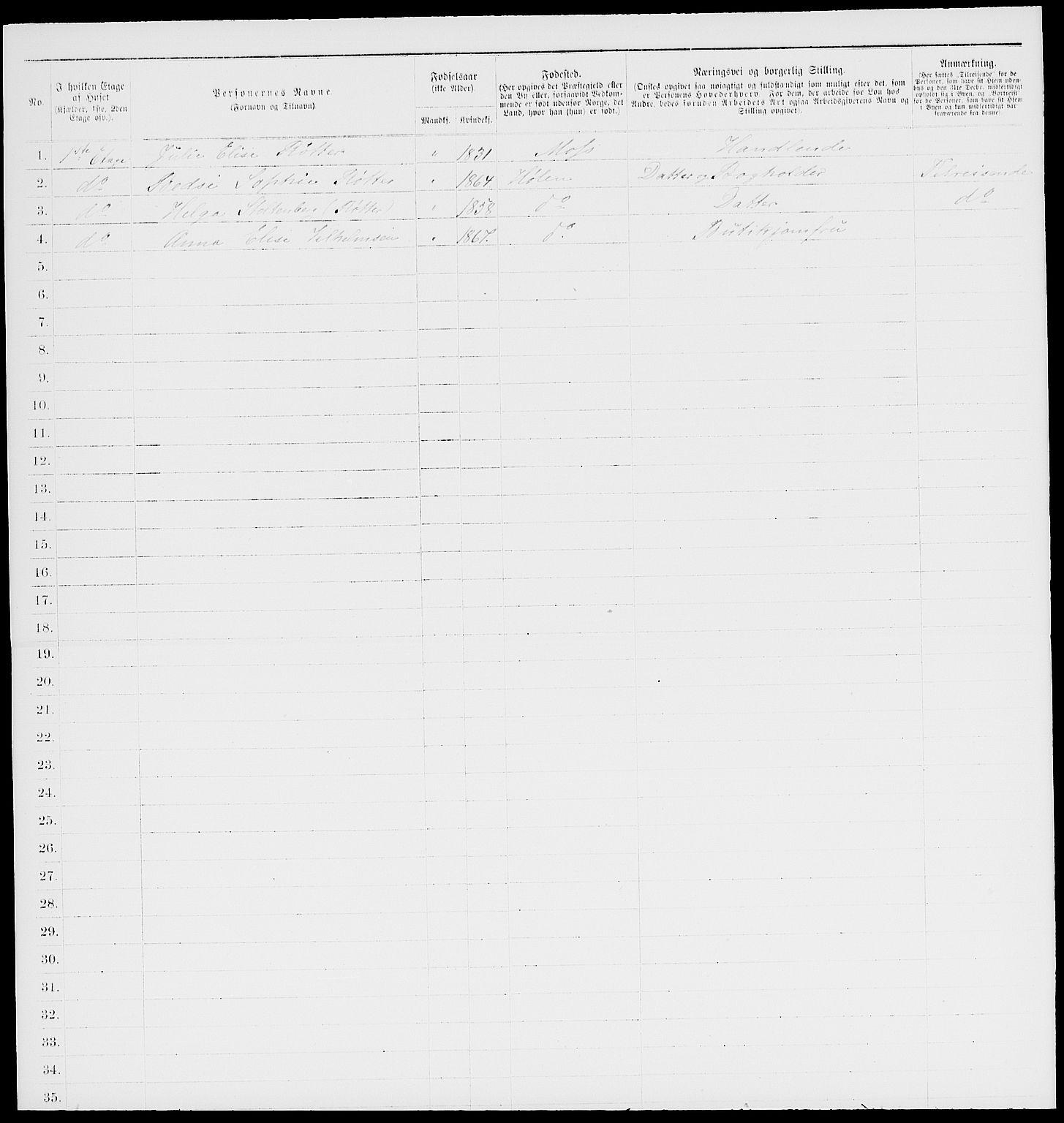 RA, 1885 census for 0204 Hølen, 1885, p. 12