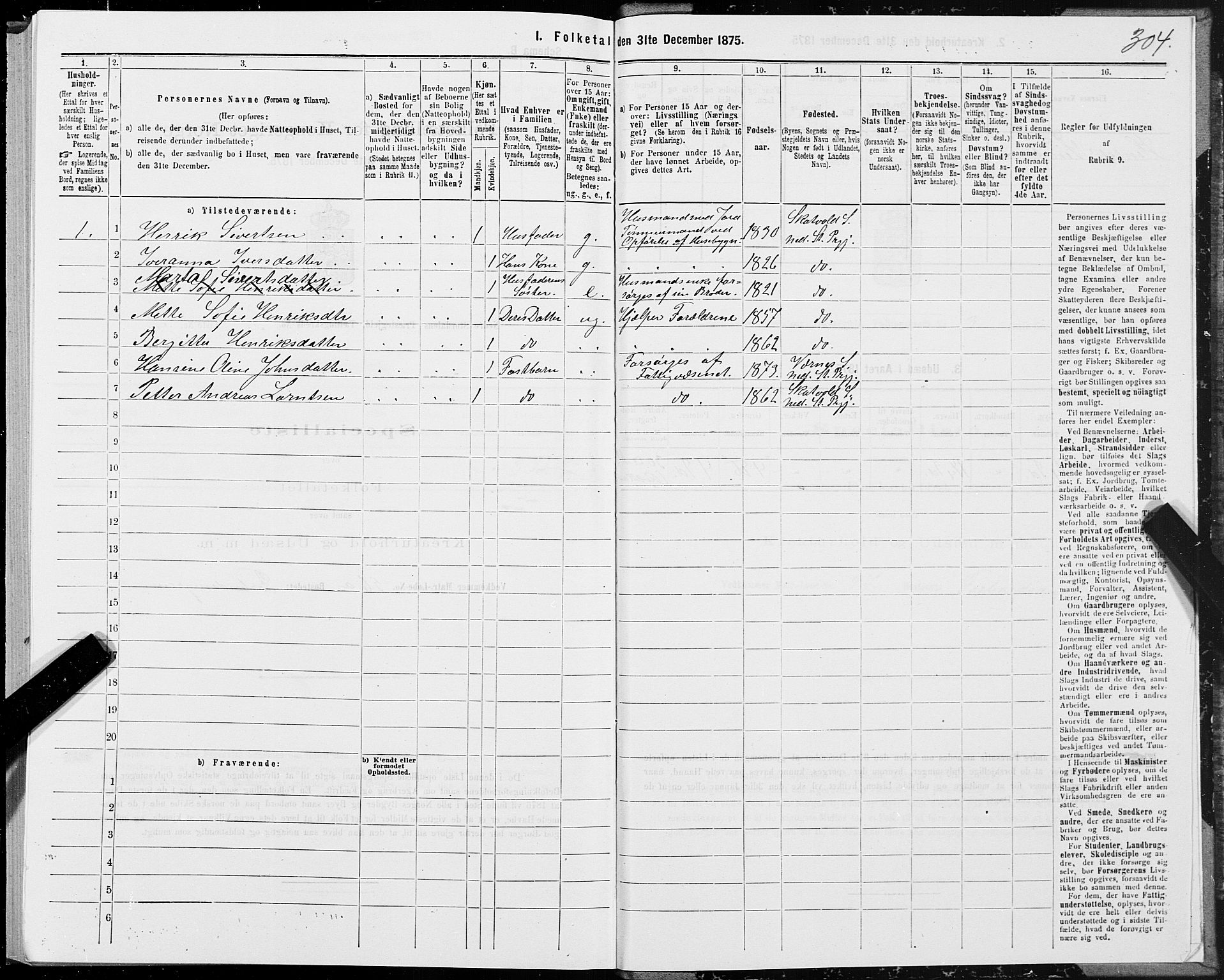 SAT, 1875 census for 1714P Nedre Stjørdal, 1875, p. 1304