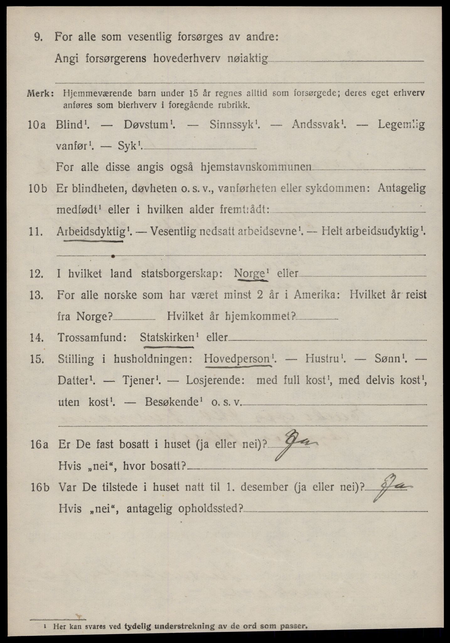 SAT, 1920 census for Tingvoll, 1920, p. 6245