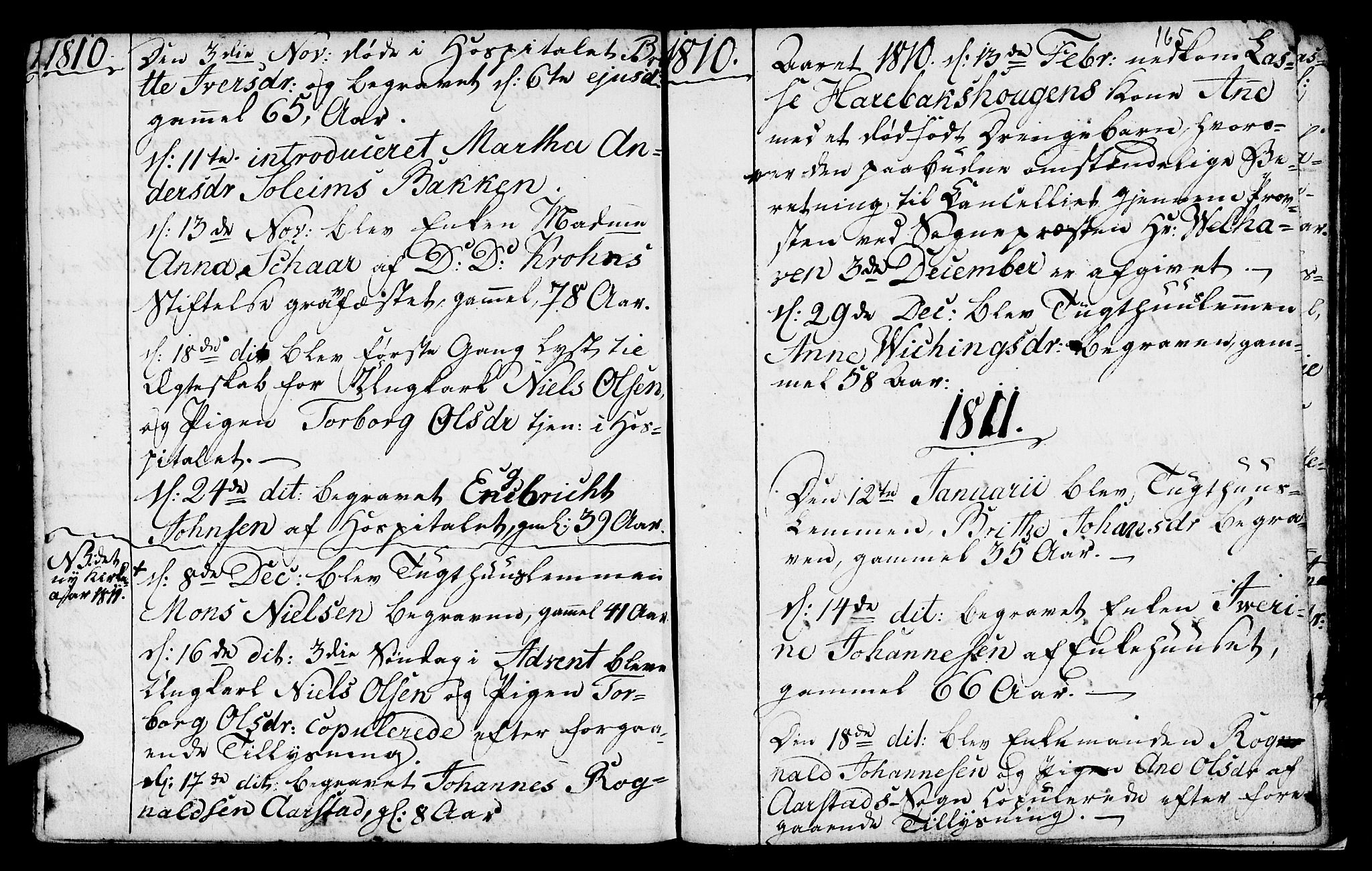 St. Jørgens hospital og Årstad sokneprestembete, AV/SAB-A-99934: Parish register (official) no. A 2, 1766-1814, p. 165