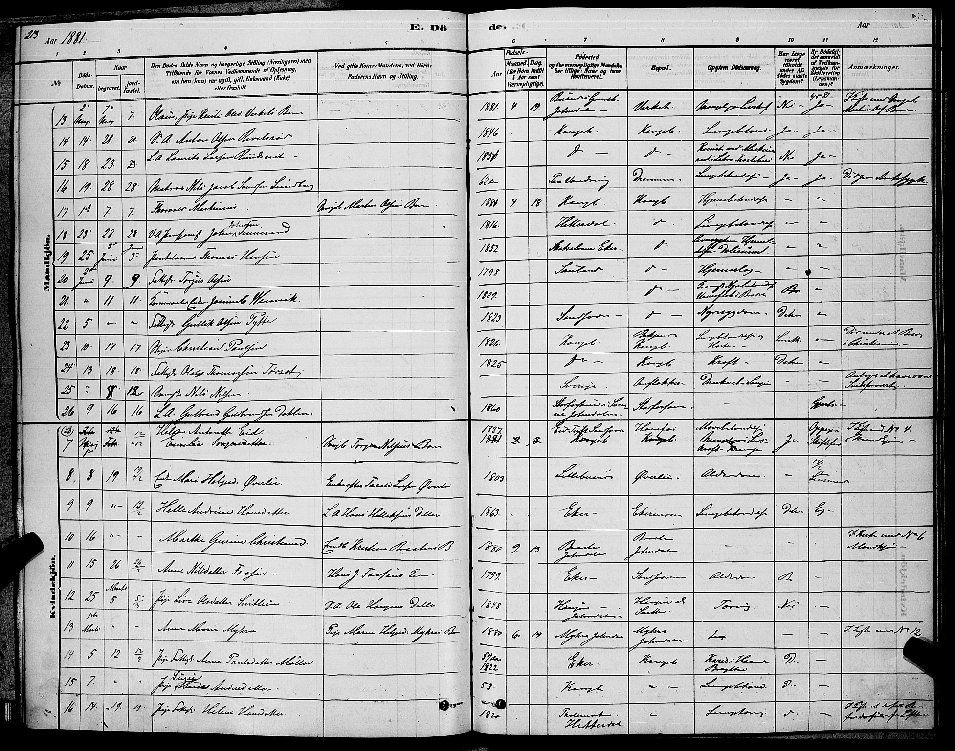 Kongsberg kirkebøker, AV/SAKO-A-22/G/Ga/L0005: Parish register (copy) no. 5, 1878-1889, p. 213