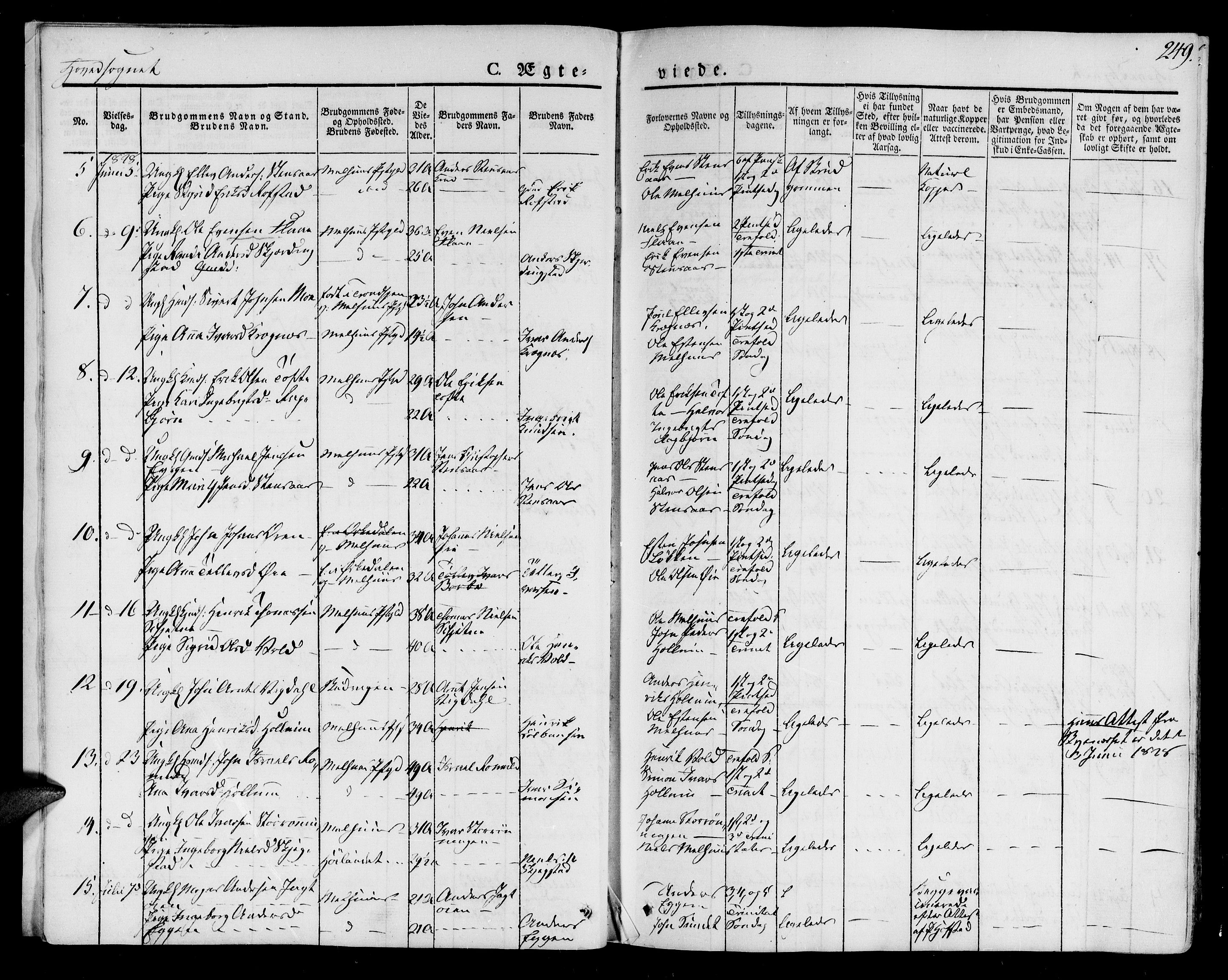 Ministerialprotokoller, klokkerbøker og fødselsregistre - Sør-Trøndelag, AV/SAT-A-1456/691/L1070: Parish register (official) no. 691A05 /1, 1826-1841, p. 249