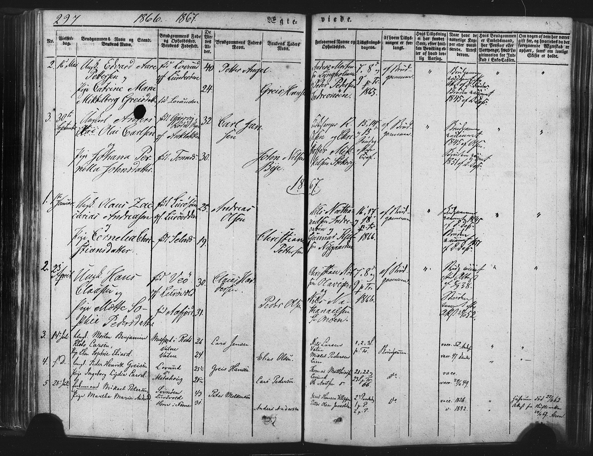 Ministerialprotokoller, klokkerbøker og fødselsregistre - Nordland, SAT/A-1459/839/L0567: Parish register (official) no. 839A04, 1863-1879, p. 297