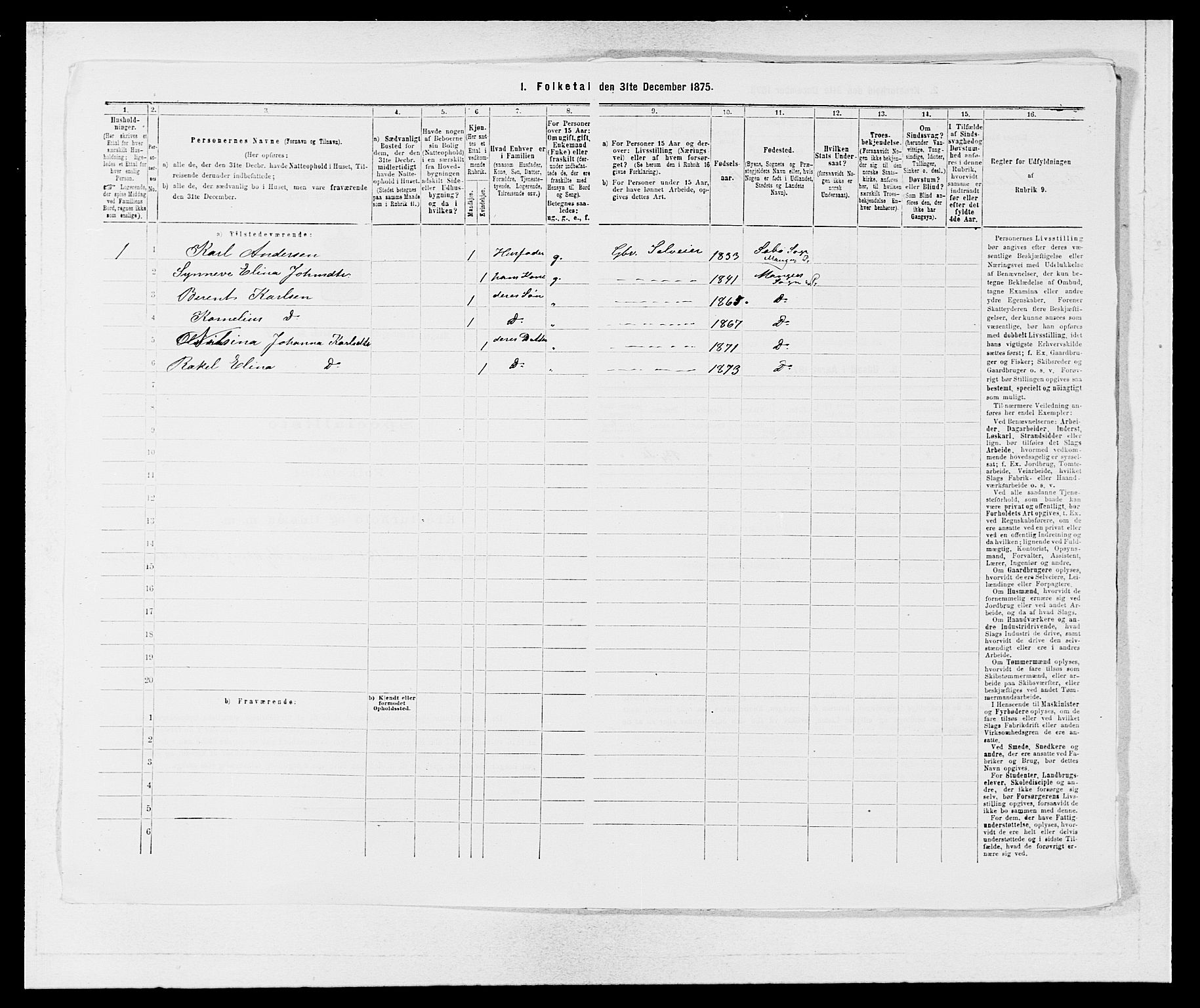 SAB, 1875 census for 1261P Manger, 1875, p. 628