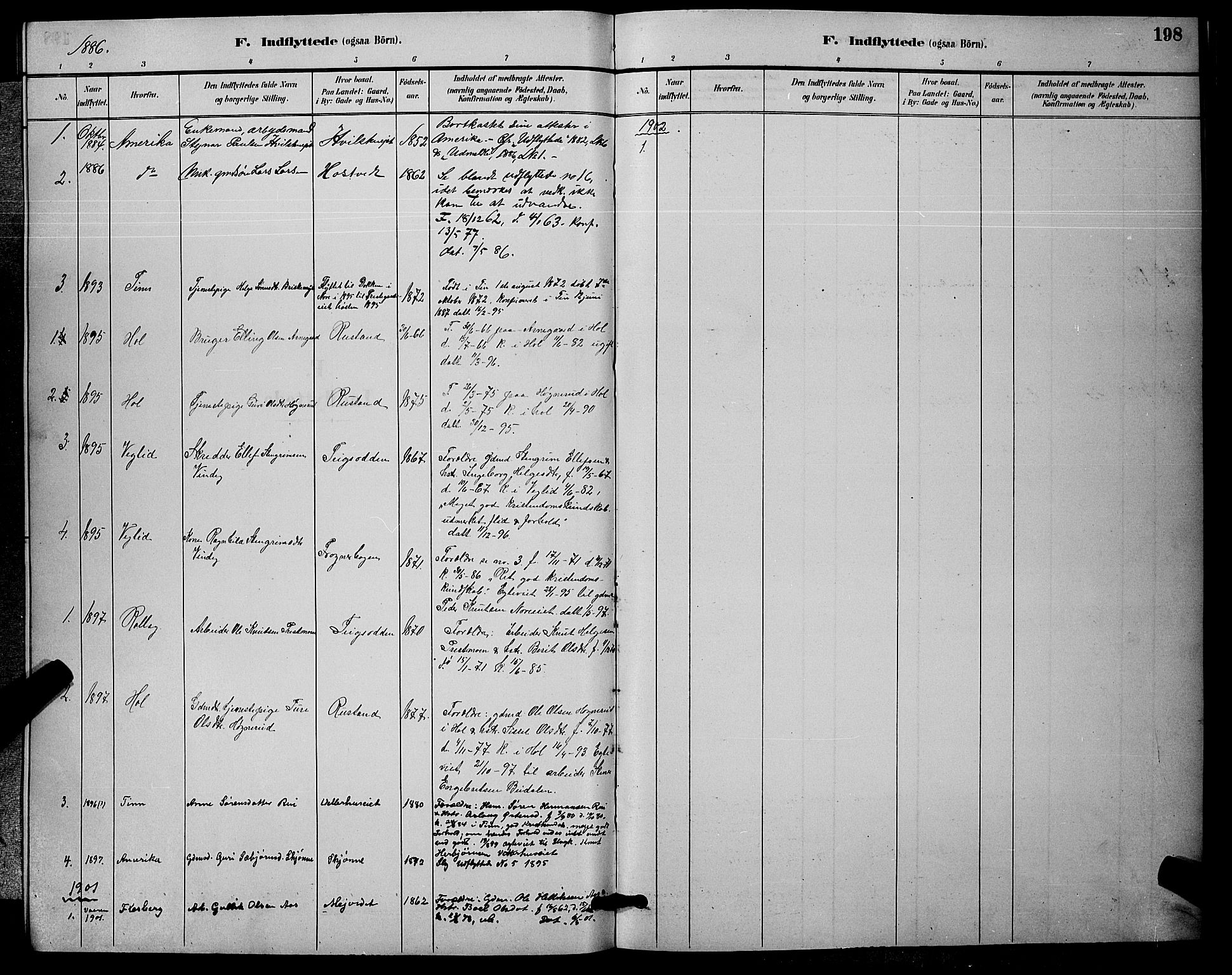 Nore kirkebøker, SAKO/A-238/G/Ga/L0003: Parish register (copy) no. I 3, 1886-1903, p. 198