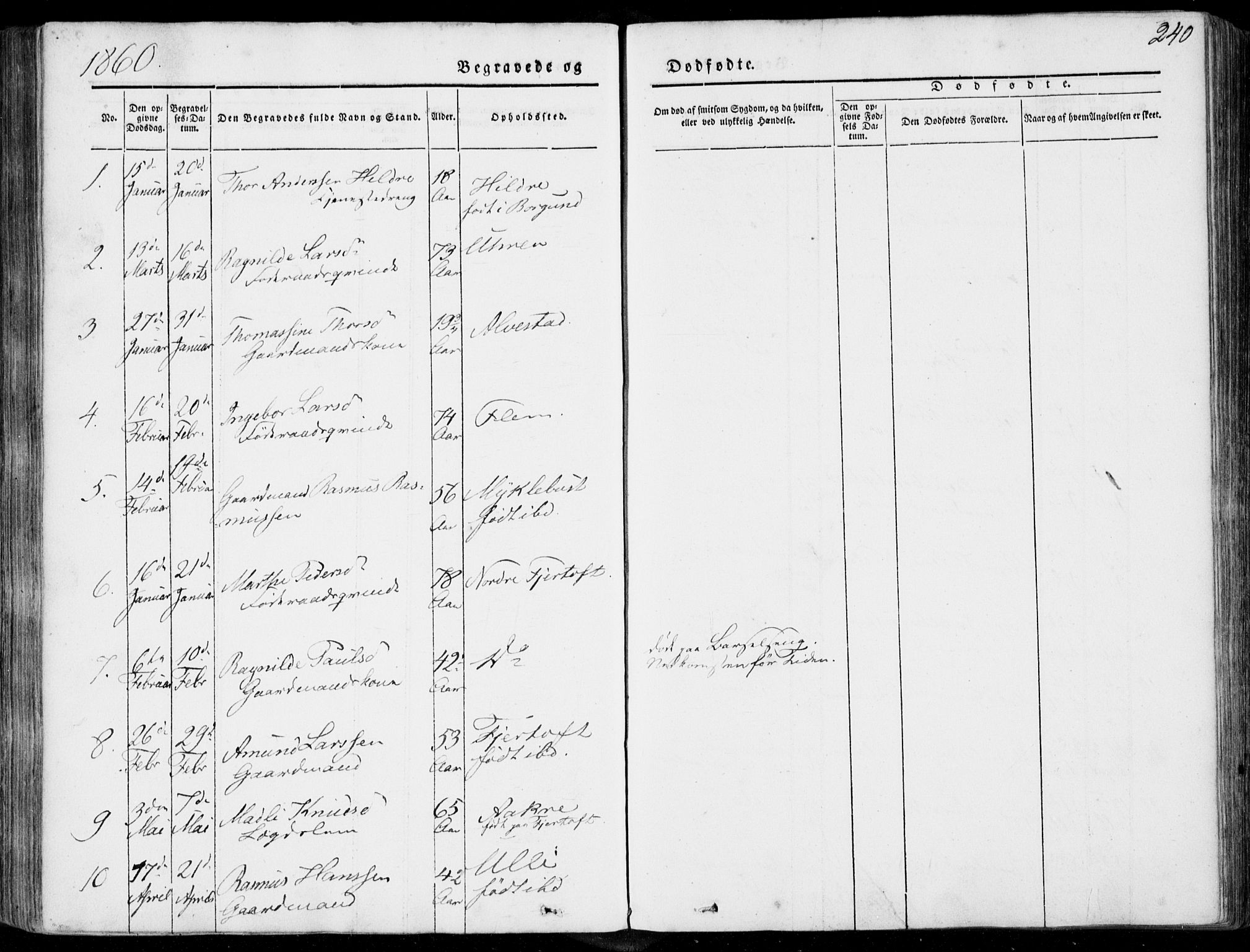 Ministerialprotokoller, klokkerbøker og fødselsregistre - Møre og Romsdal, AV/SAT-A-1454/536/L0497: Parish register (official) no. 536A06, 1845-1865, p. 240