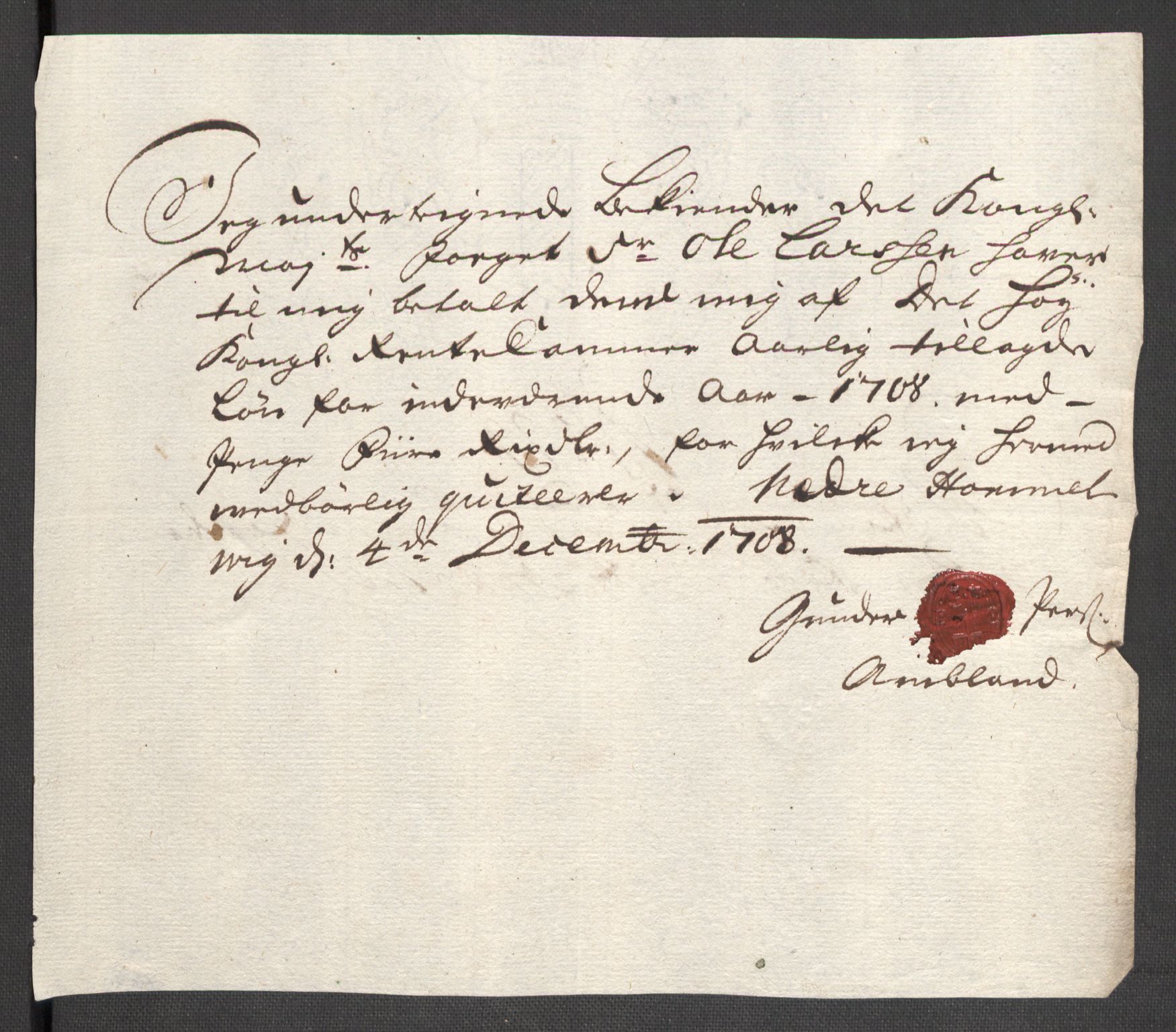 Rentekammeret inntil 1814, Reviderte regnskaper, Fogderegnskap, AV/RA-EA-4092/R48/L2985: Fogderegnskap Sunnhordland og Hardanger, 1708, p. 309