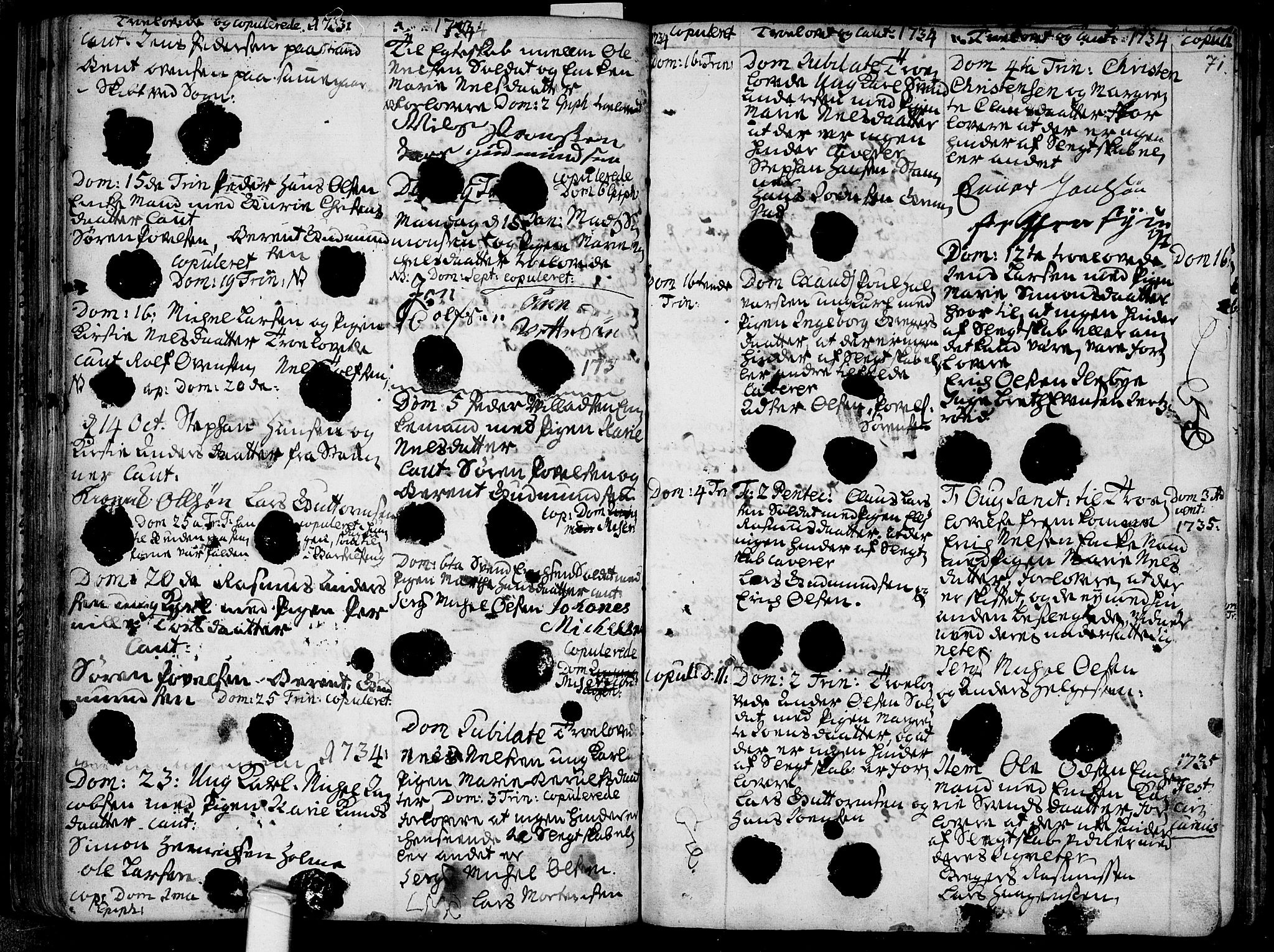 Råde prestekontor kirkebøker, AV/SAO-A-2009/F/Fa/L0001: Parish register (official) no. 1, 1707-1762, p. 71