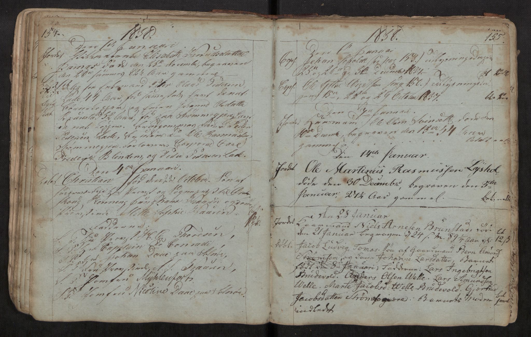 Ministerialprotokoller, klokkerbøker og fødselsregistre - Møre og Romsdal, AV/SAT-A-1454/522/L0331: Parish register (copy) no. 522C10, 1831-1841, p. 154-155