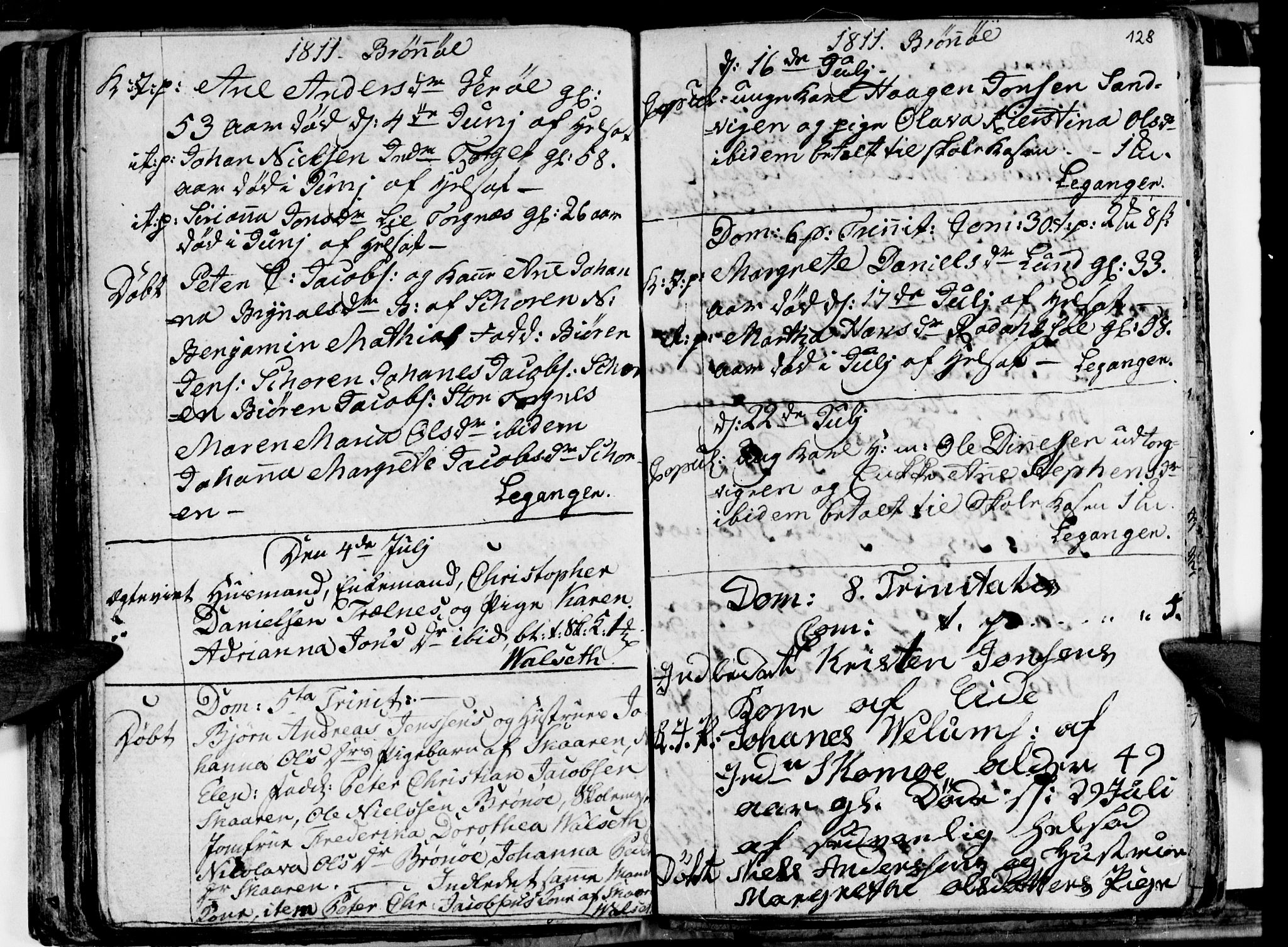 Ministerialprotokoller, klokkerbøker og fødselsregistre - Nordland, AV/SAT-A-1459/813/L0209: Parish register (copy) no. 813C01, 1803-1821, p. 128